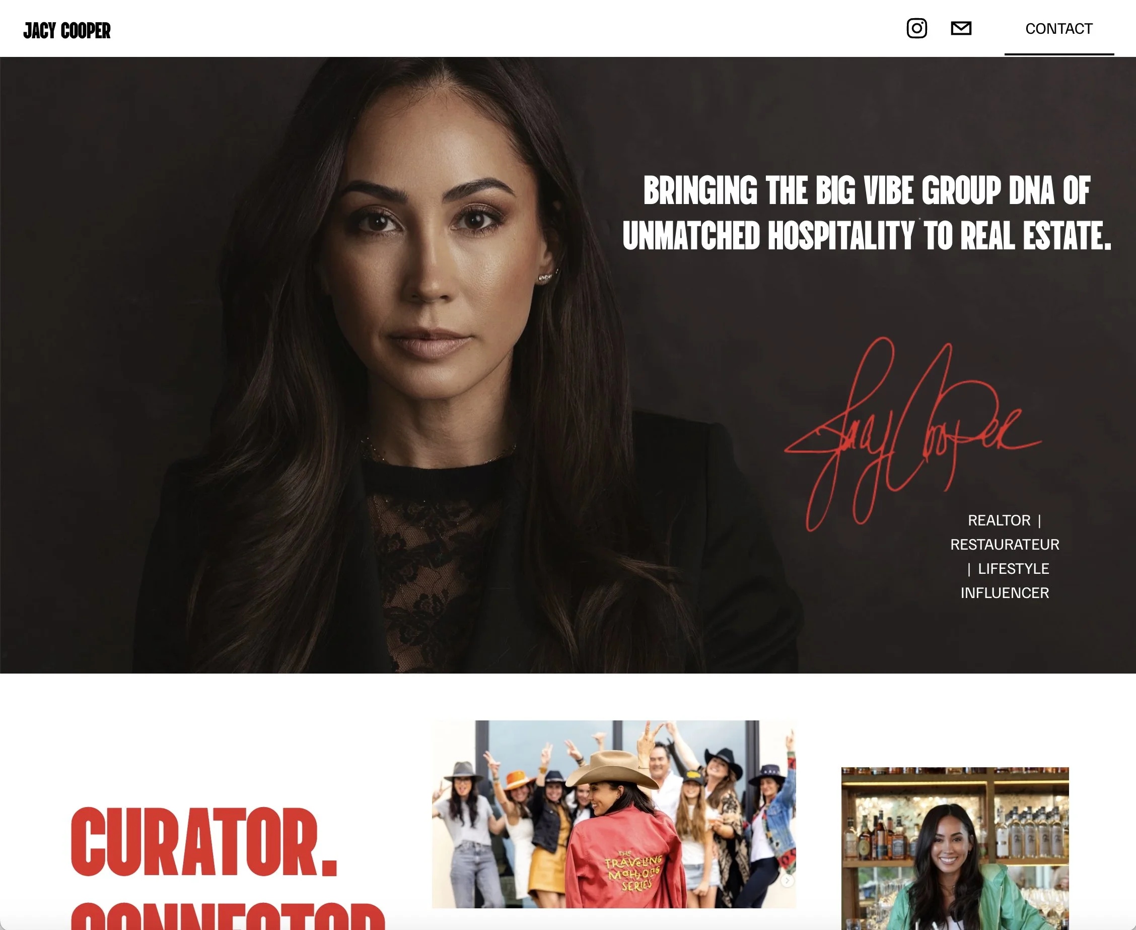 Jacy Cooper Custom Website