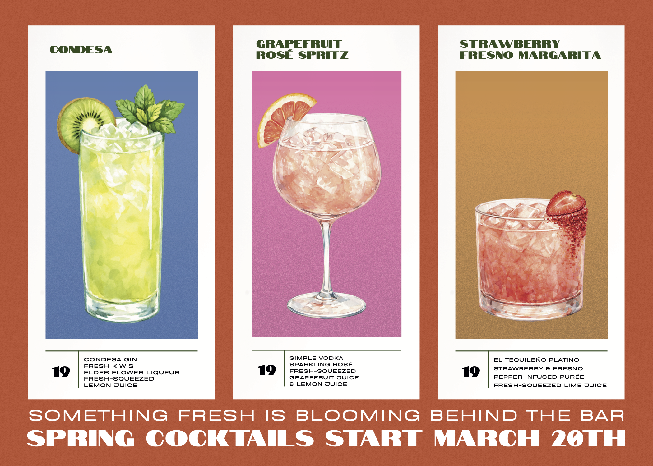 The Big Vibe Group Spring Cocktail Promo Design