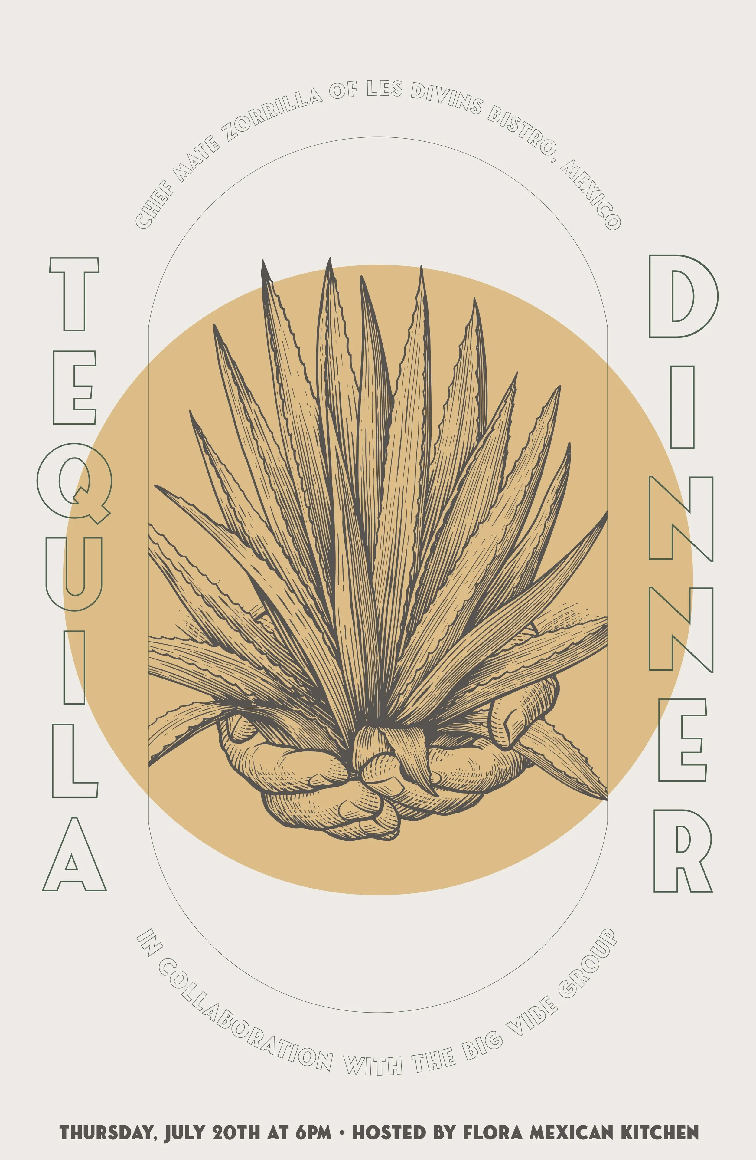 Flora Tequila Dinner Promo Design