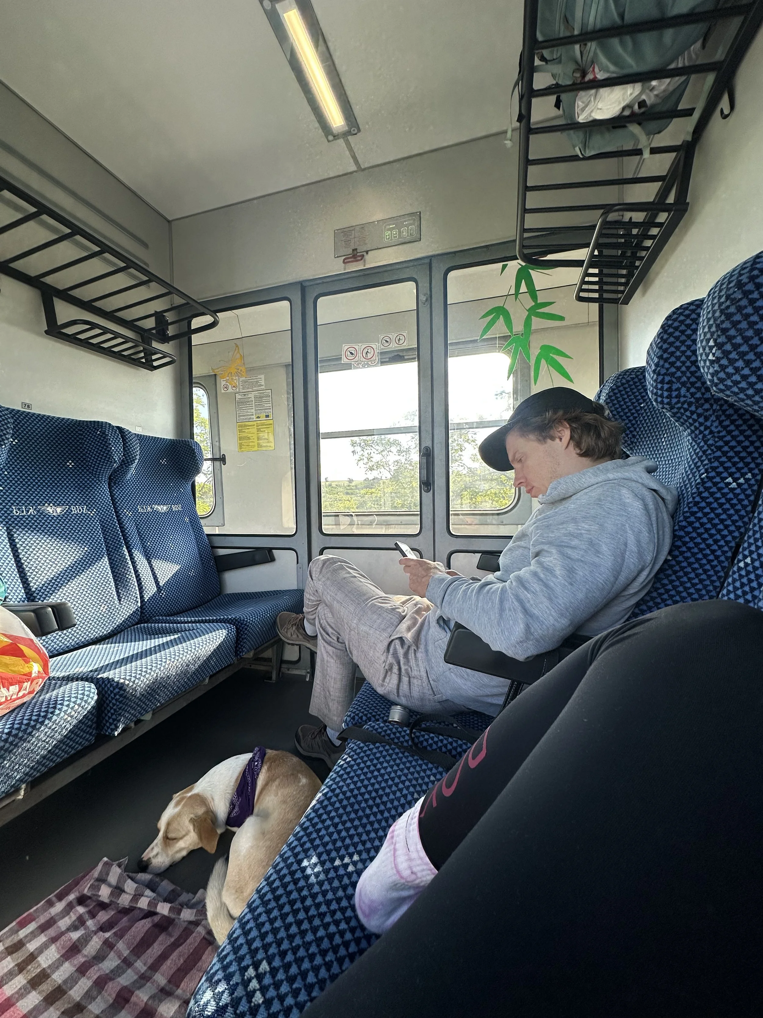 We were lucky to have whole compartments to ourselves.