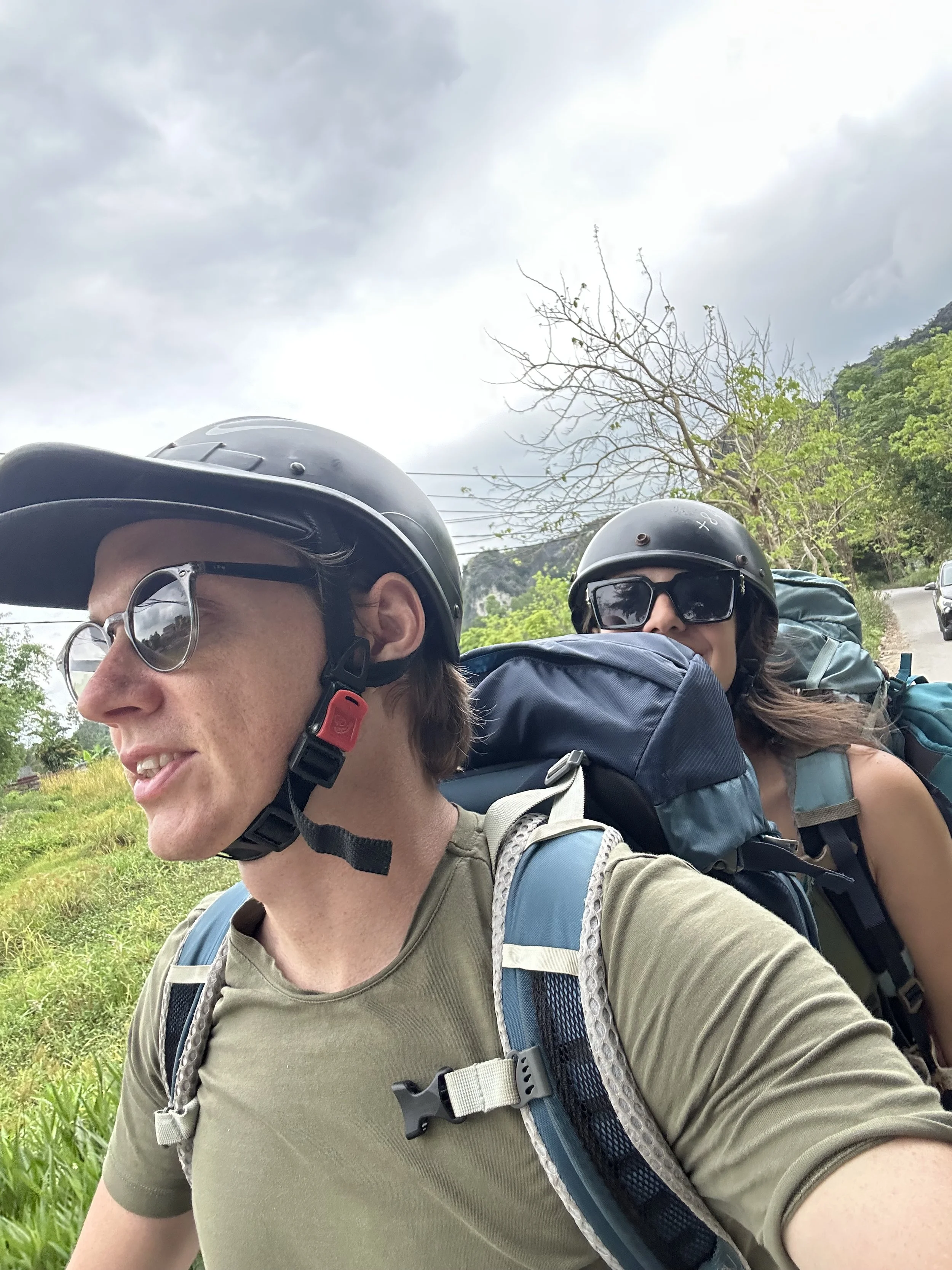 Turns out we could fit both of us and both our big backpacks on a scooter.