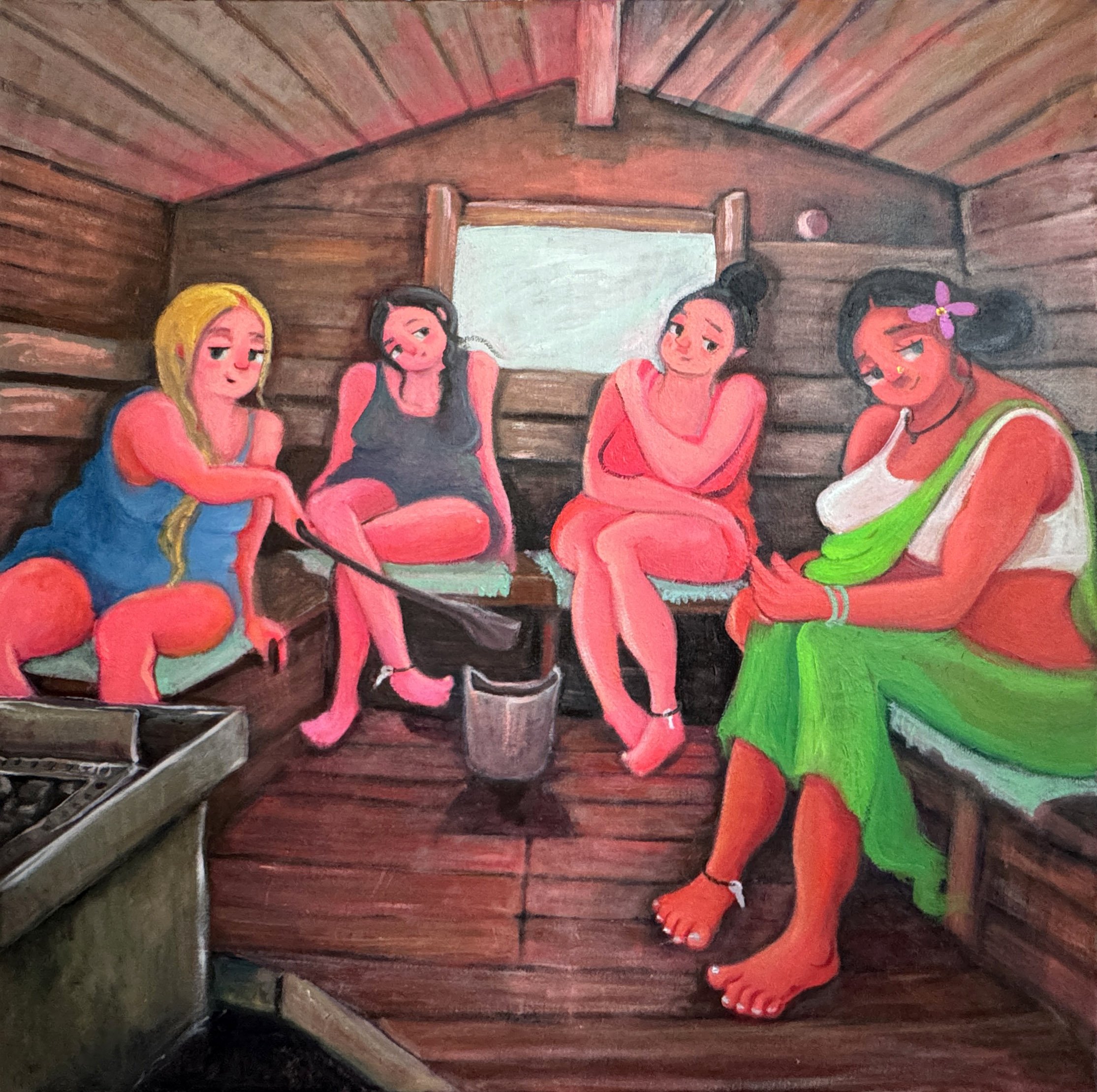 Second time at the public sauna.
Oil on canvas
80 x 80 cms
2025