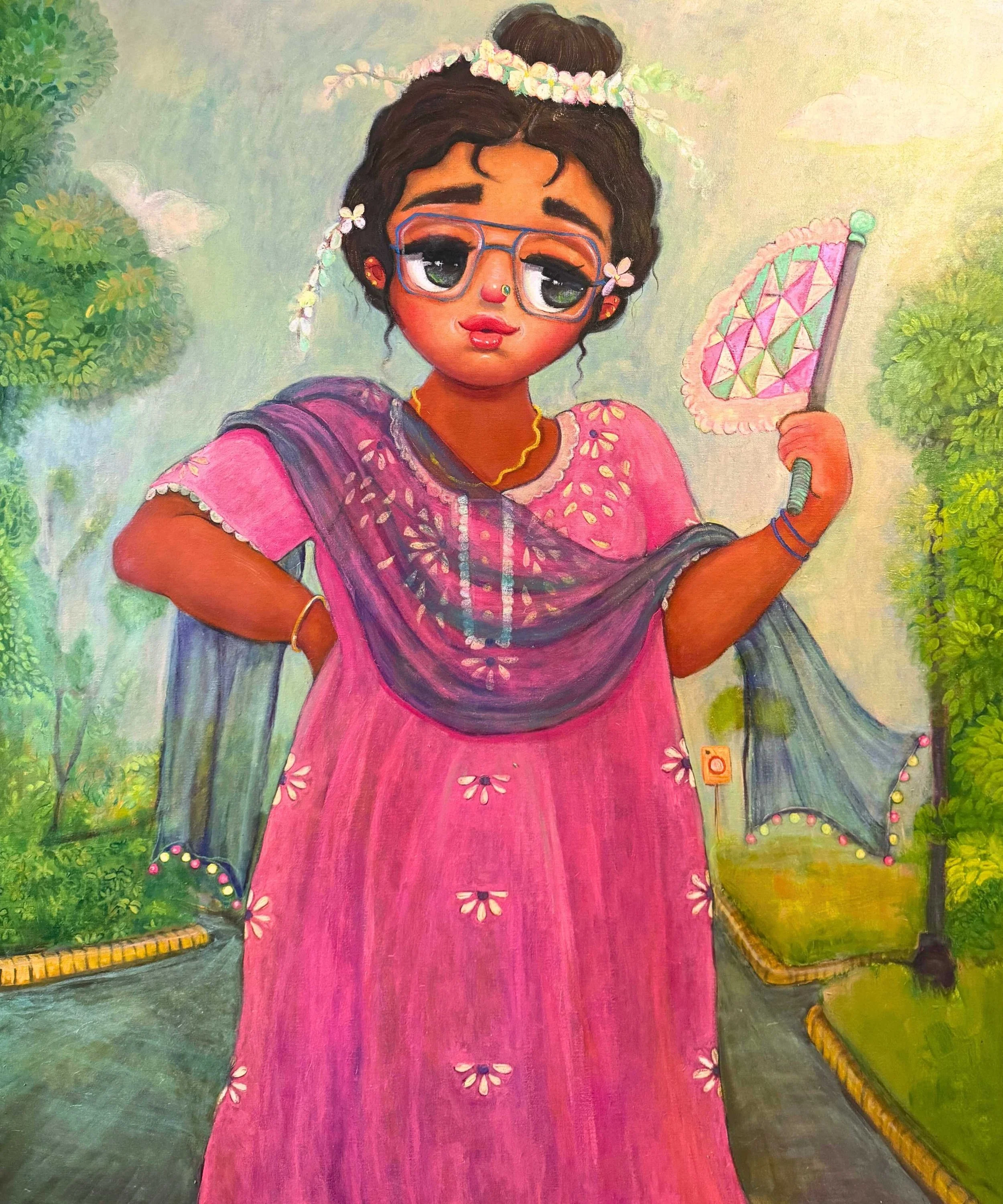 Aunty from the neighbourhood
Oil on Canvas
100x120 cms
2024