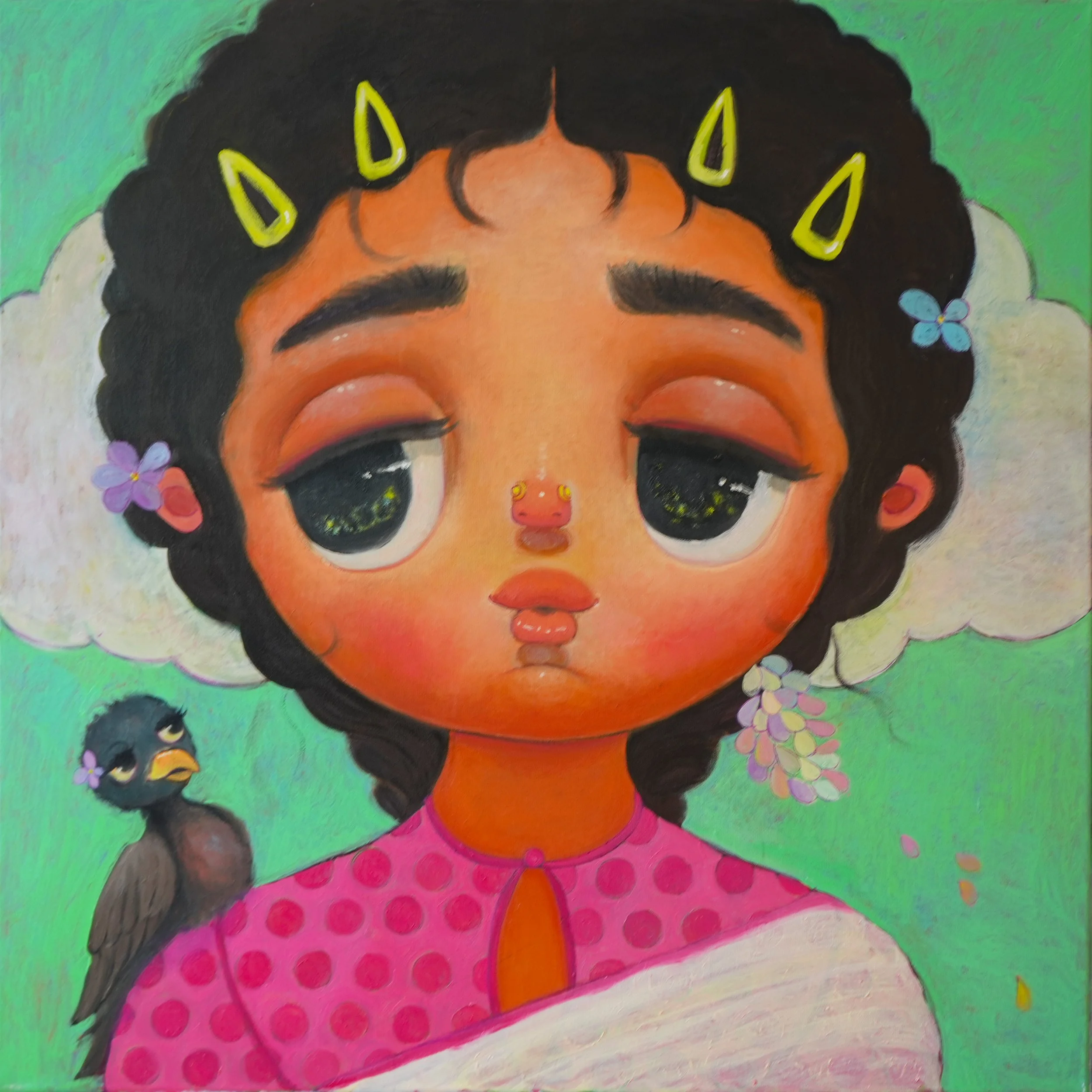 Unraveled Myth - One for Sorrow. 
Oil on Canvas
80x80 cms
2023