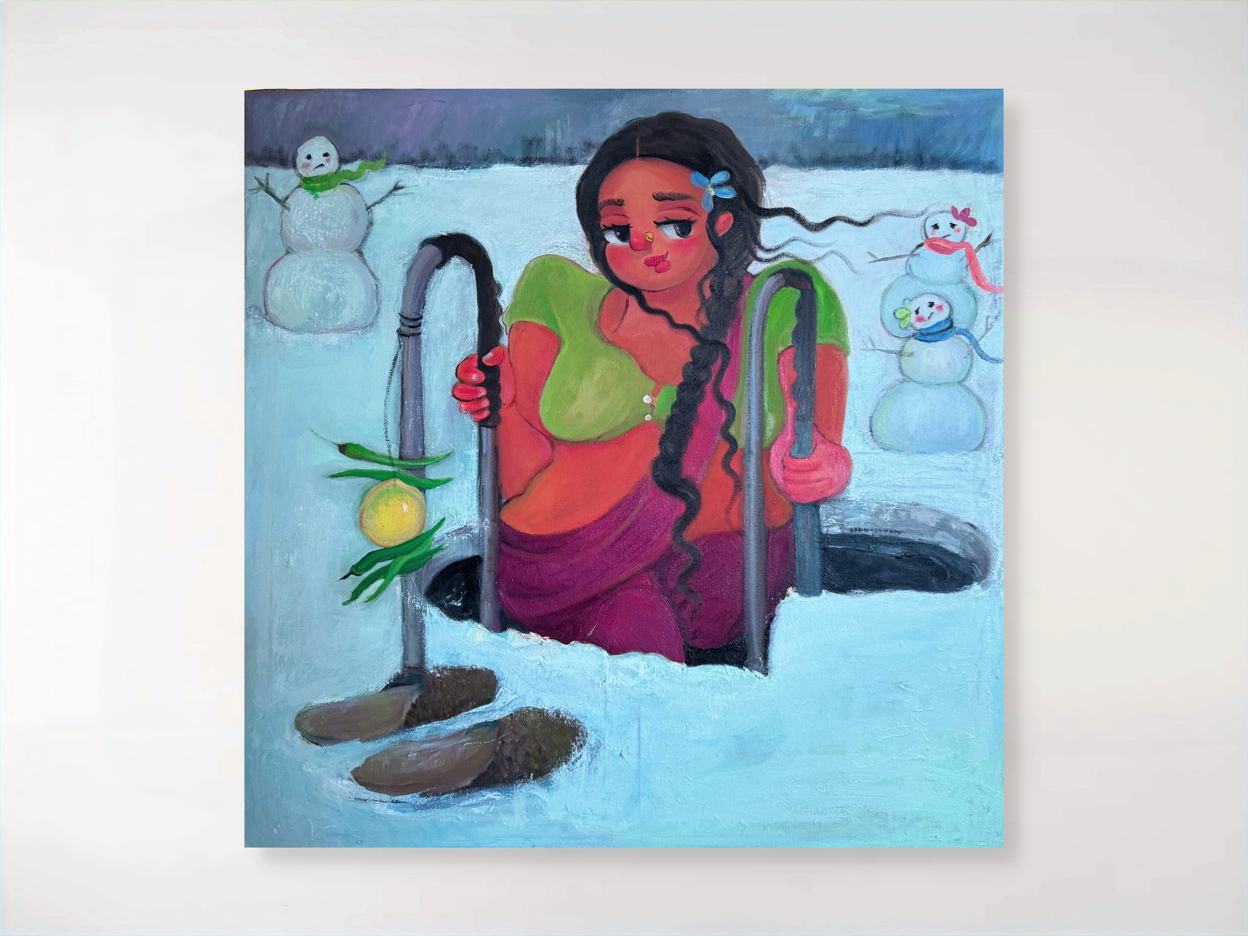 Acclimatising. 
Oil on canvas
80 x 80 cms
2025