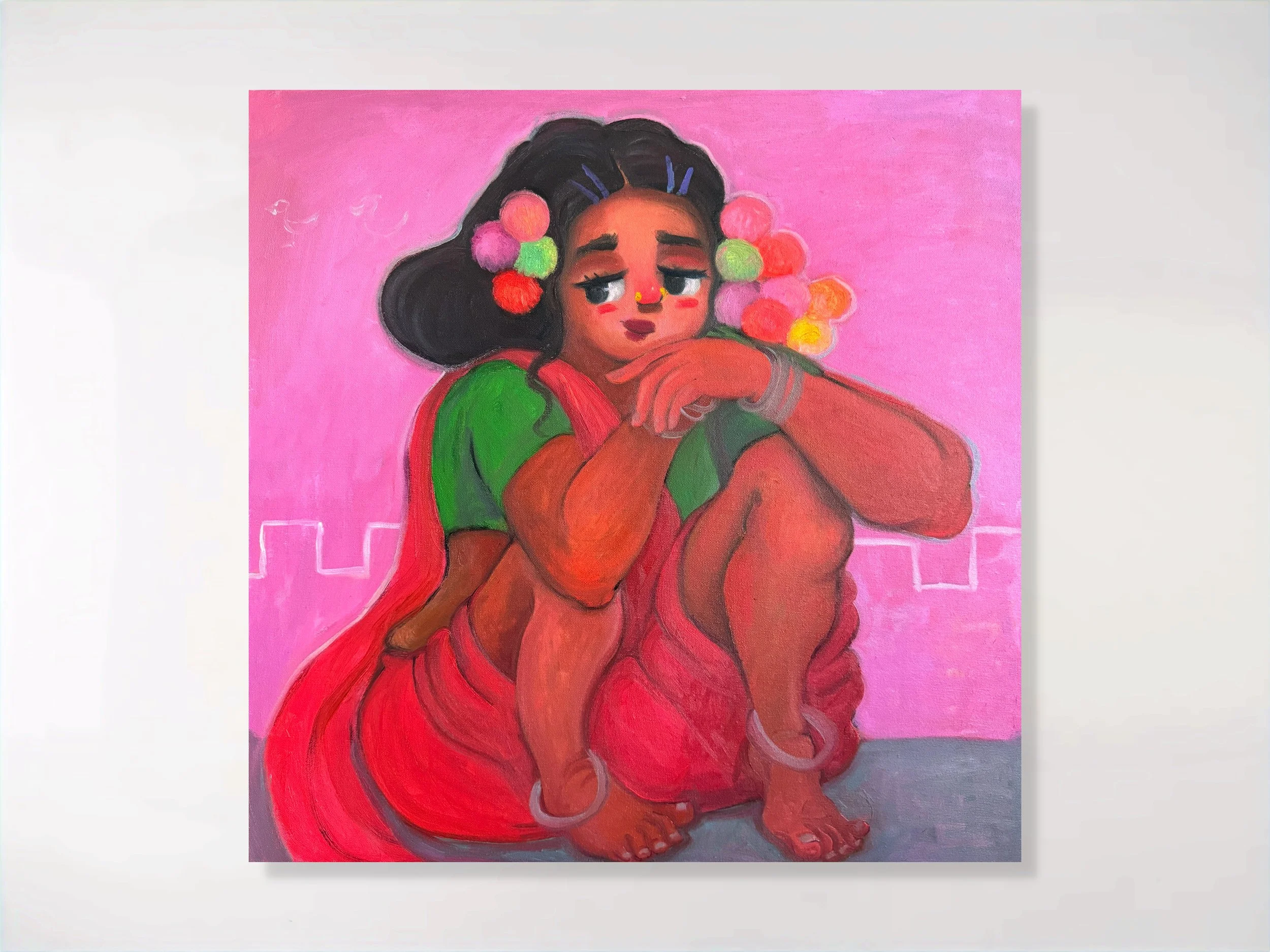 Pondering II.
Oil on canvas
60 x60  cms
2025