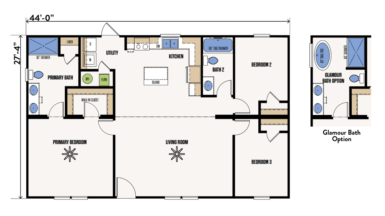 The Archer manufactured floorplan with Marathon Homes Manufactured Home - double-wide mobile home in a manufactured park lots for sale in Corpus Christi