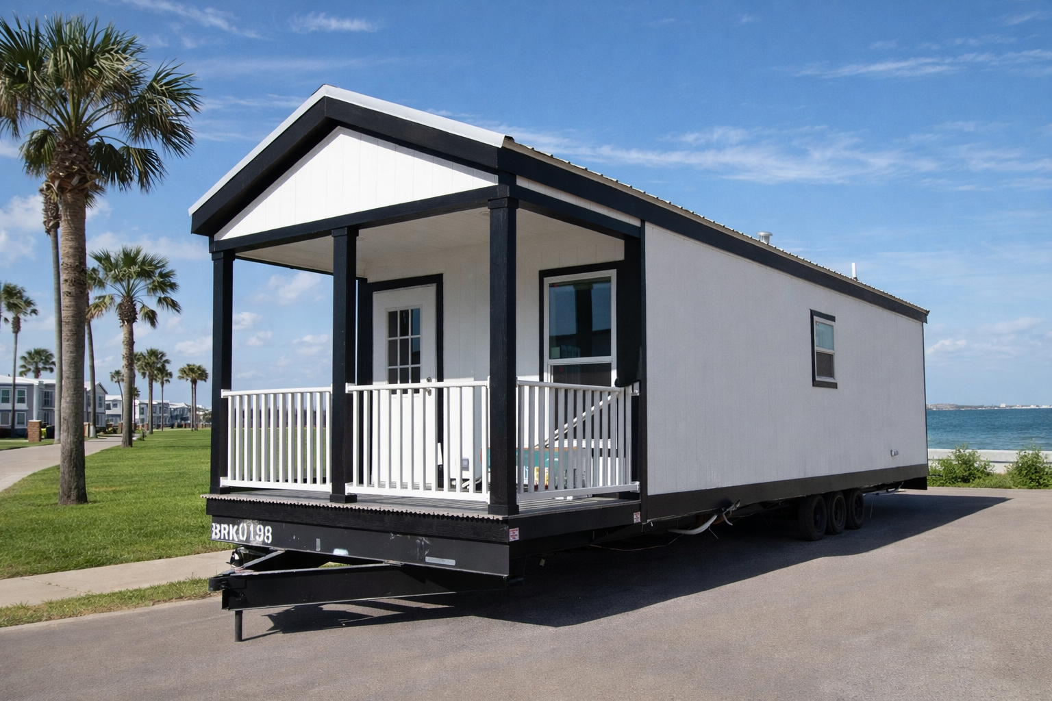 Tiny manufactured home exterior at Homestead Corpus Christi