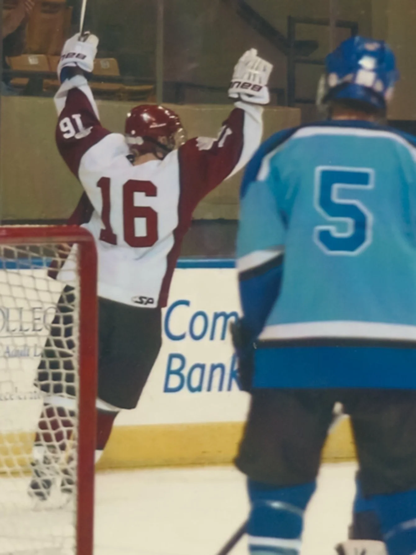 Sean Mahoney playing hockey