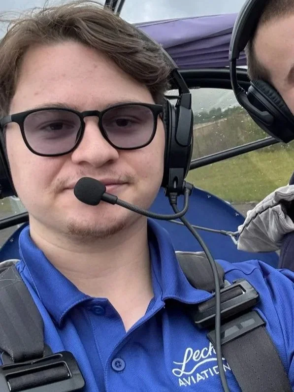 CFI pilot sitting in cockpit