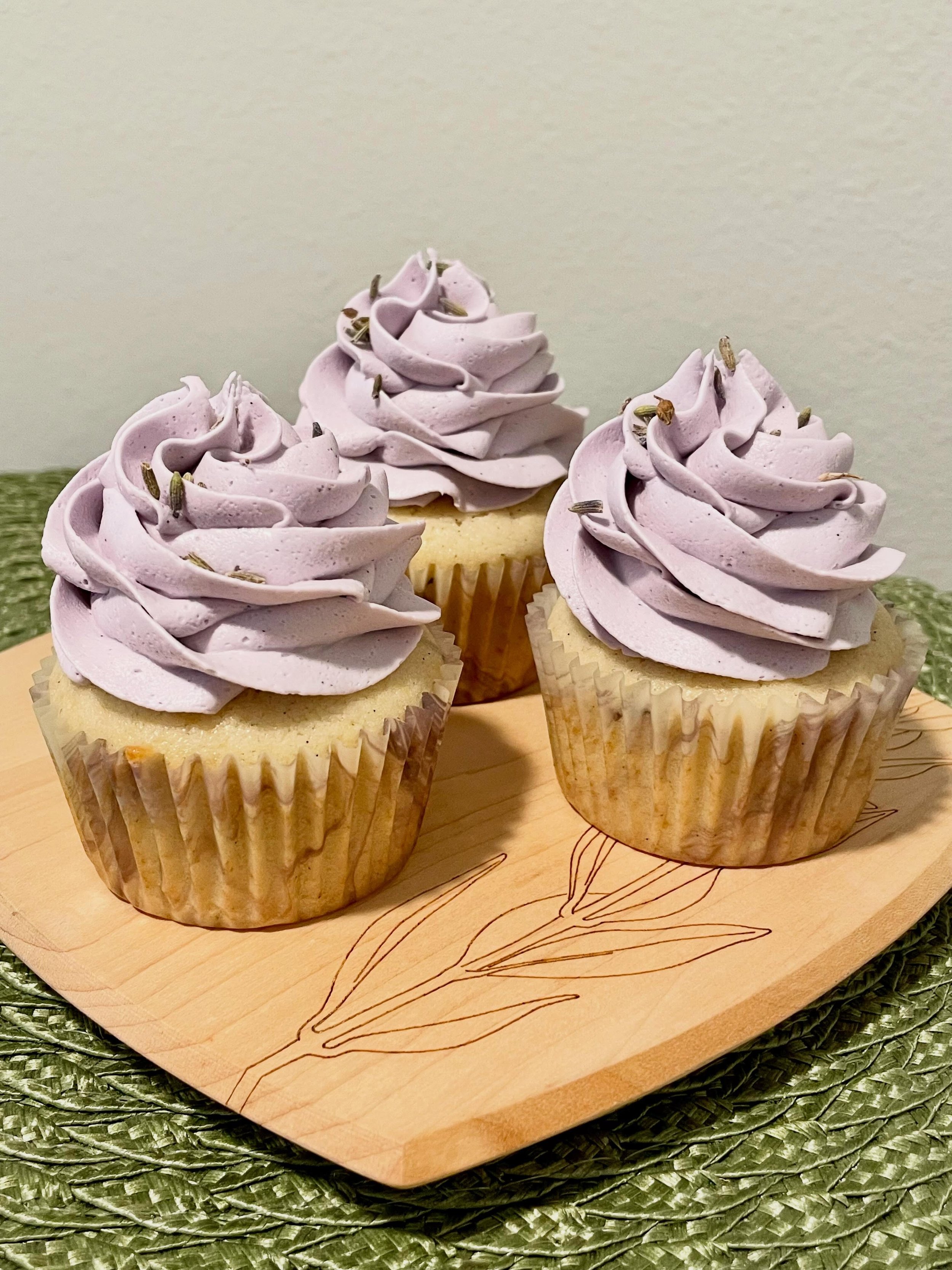 My next spring bake features floral notes: Lavender Cupcakes with Honey Vanilla Buttercream 💜🍯

#homebakery #microbakery #smallbusiness #cupcakes  #lavender