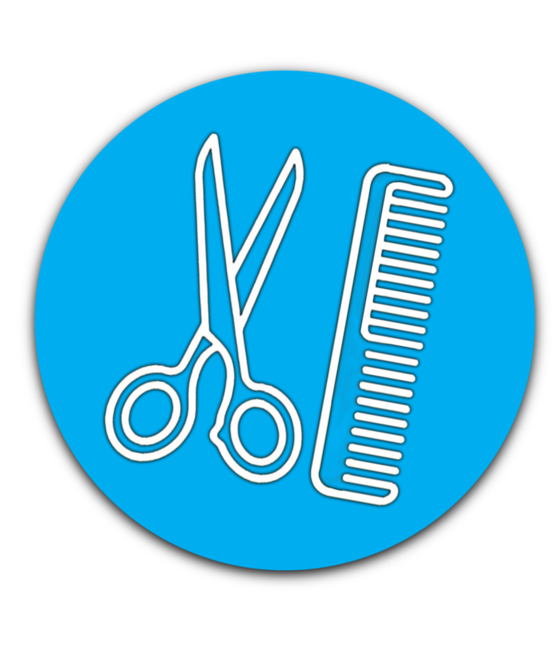 Scissors and comb icon representing Wirral hairdressers, barbers, and beauty businesses supported by NG Mortgages.