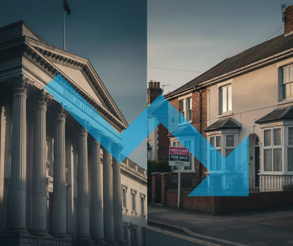 Interest rate graph showing the Bank of England base rate cut to 3.75 percent, providing mortgage advice for homeowners in Wirral.