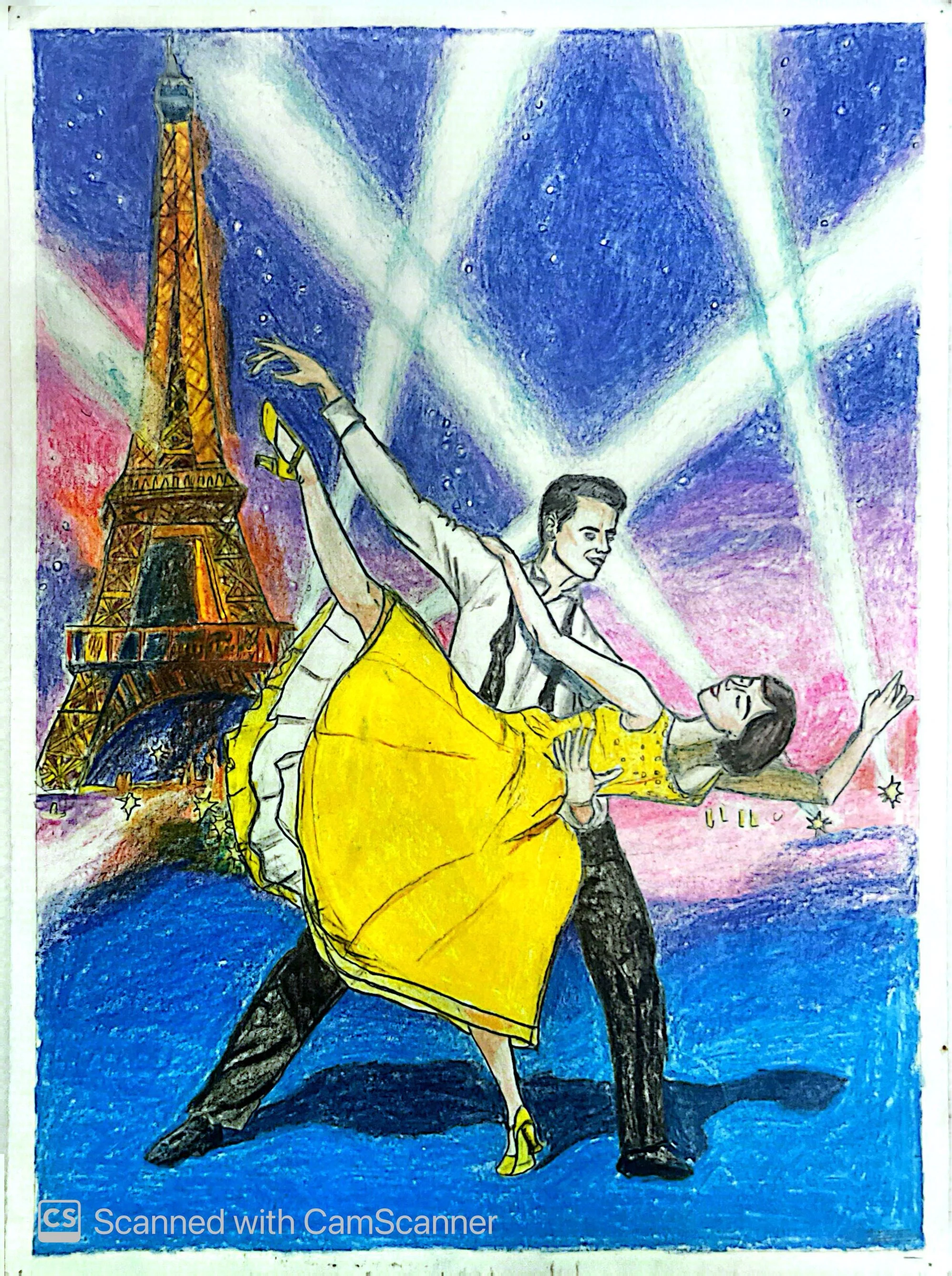 "An American in Paris" Colored Pencil 