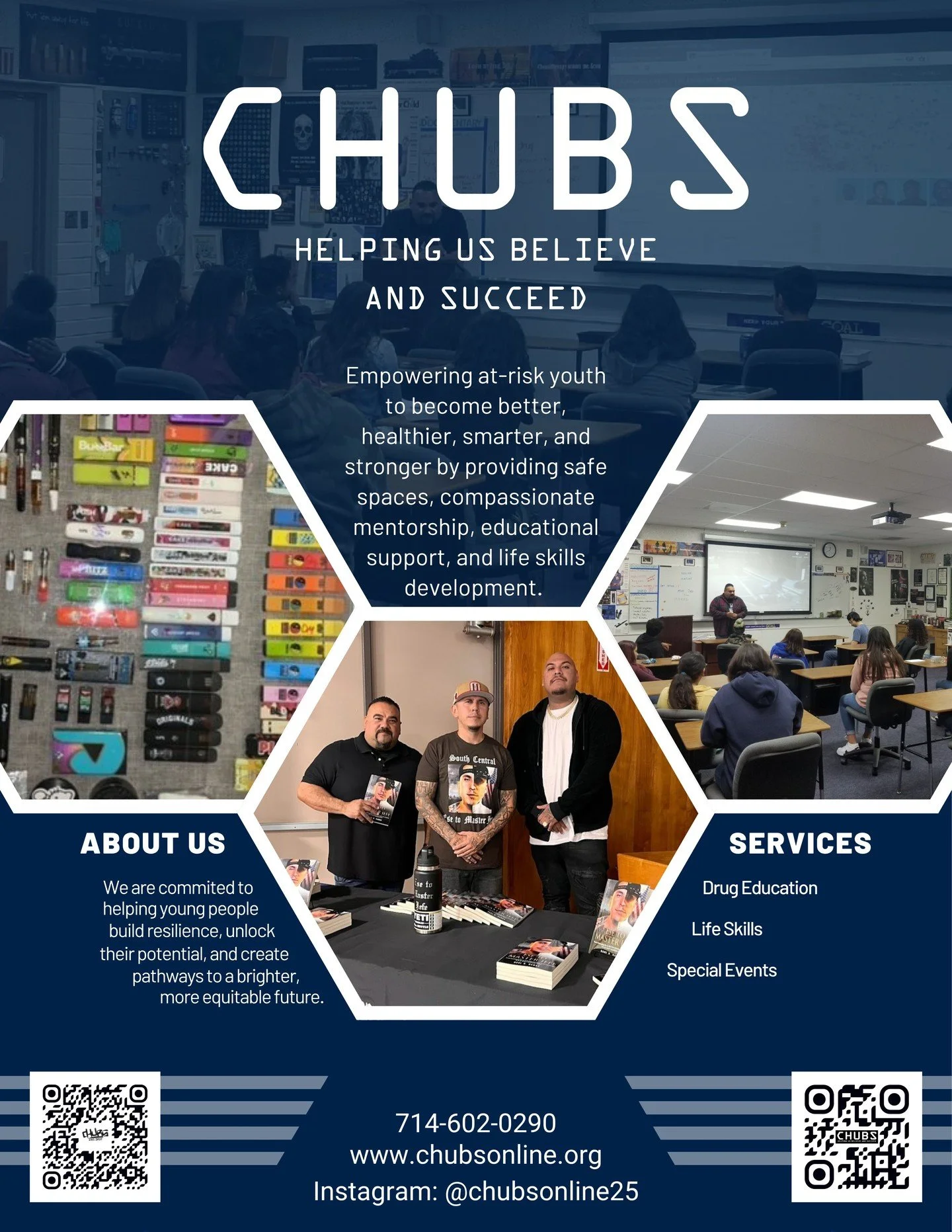 ✨ Introducing CHUBS &mdash; Helping Us Believe and Succeed ✨

At CHUBS, we are dedicated to empowering at-risk youth to become better, healthier, smarter, and stronger. Through safe spaces, compassionate mentorship, educational support, and life skil