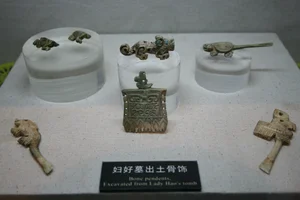 Carved bone pendants from the tomb of Fu Hao