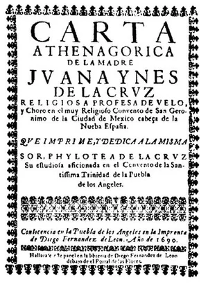 Historical printed title page of Sor Juana Inés de la Cruz's Carta Atenagórica.