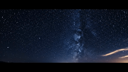 Cinematic loop showing stars fading into an industrial dawn, symbolising humanity’s journey from natural rhythm to control.