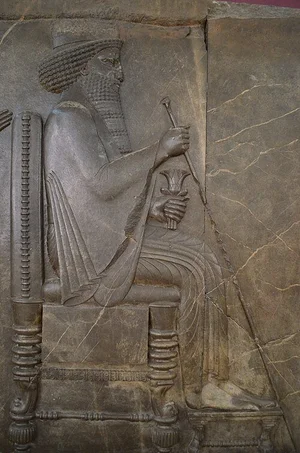 Relief representation of Xerxes I in the National Museum of Iran