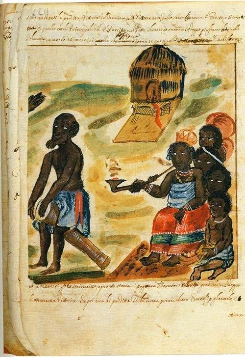 Early colonial-era illustration associated with Queen Nzinga and Portuguese Angola