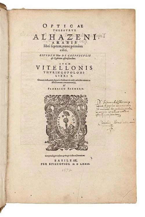 Title page of the Book of Optics