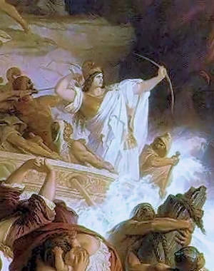 Nineteenth-century artistic depiction of Artemisia I during the Battle of Salamis