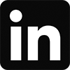 LinkedIn logo, black square with white 'in'