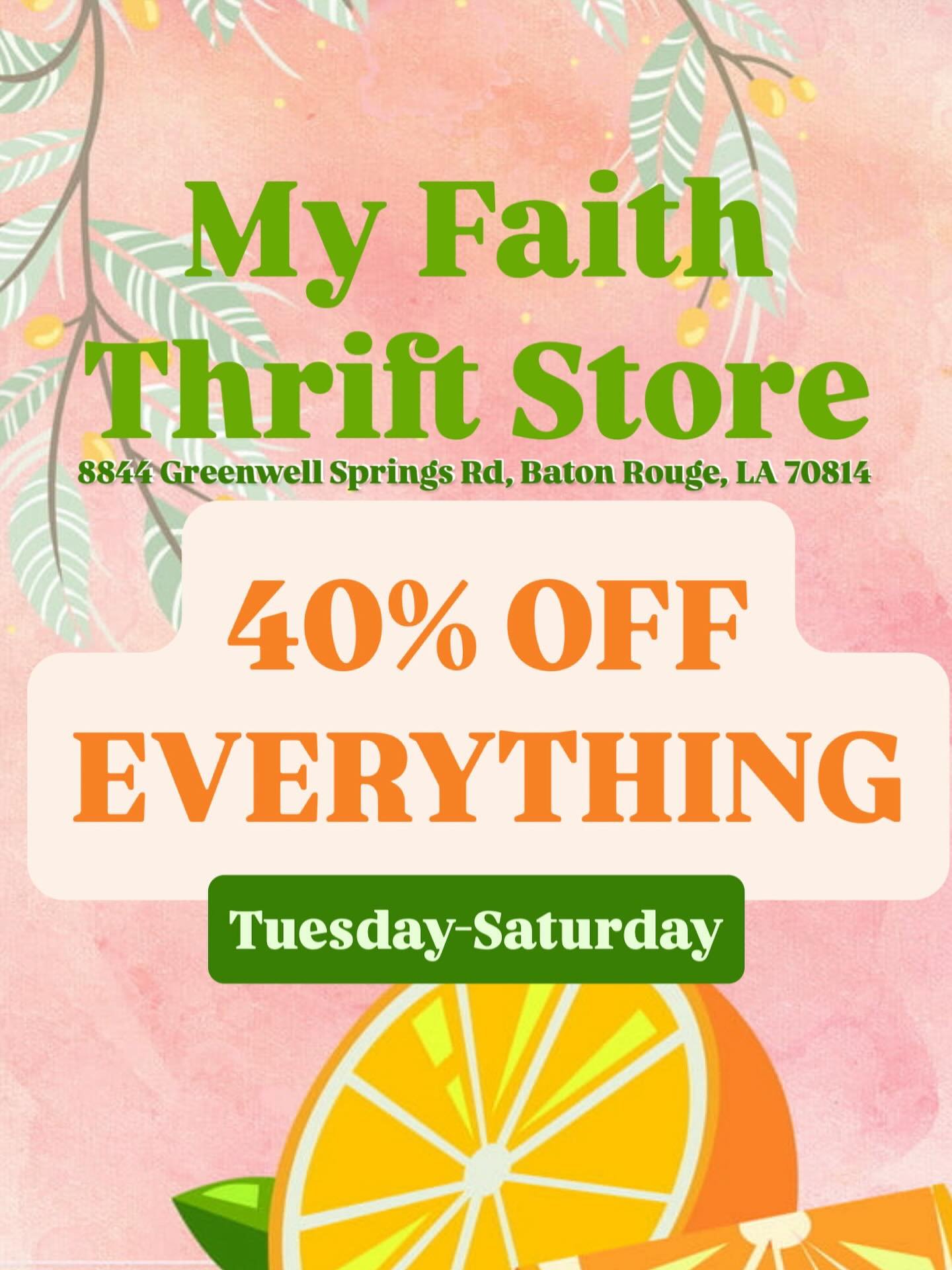40% Off Everything ALL WEEK🗣️‼️ 
Come see us. 
Tuesday-Saturday 9AM-5:30PM