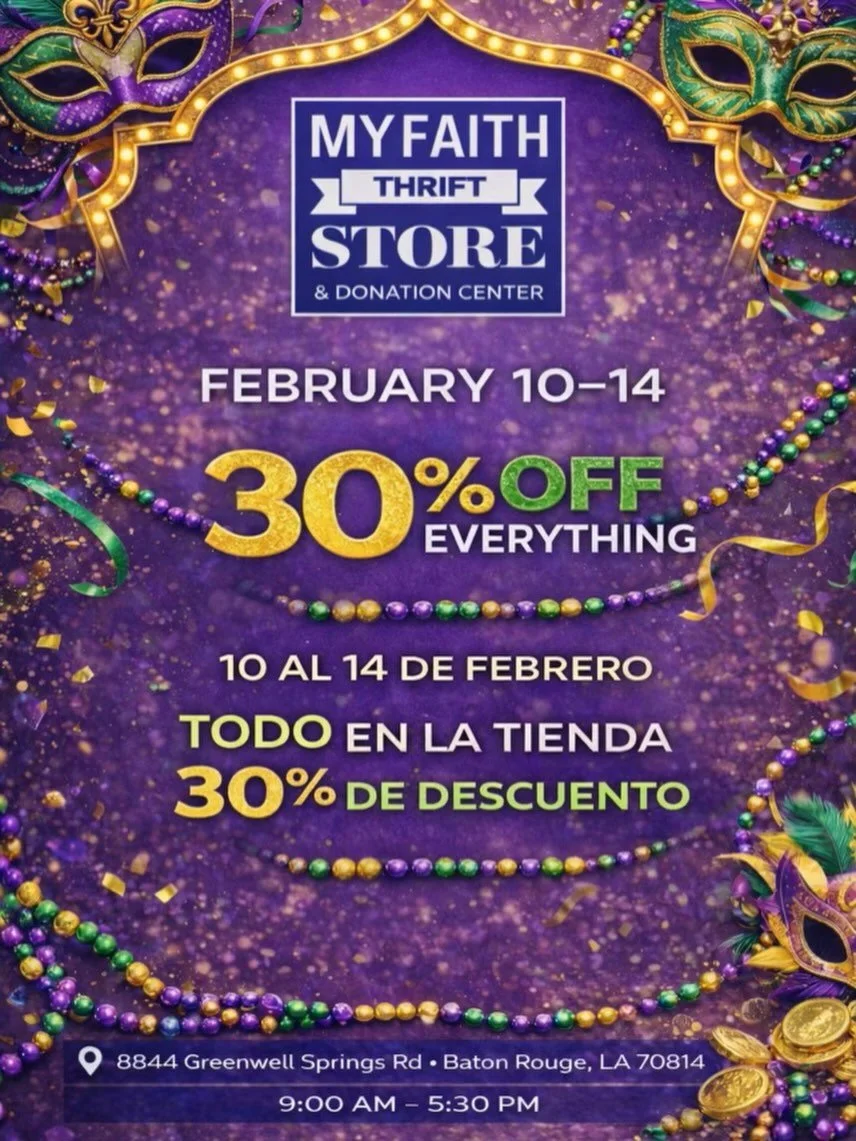 8844 Greenwell Springs Rd.
Tuesday to Saturday 9AM-5:30PM
&ldquo;We Have Something for Everyone&rdquo;
#mardigras #thrift #clothes #sneakers #shoes