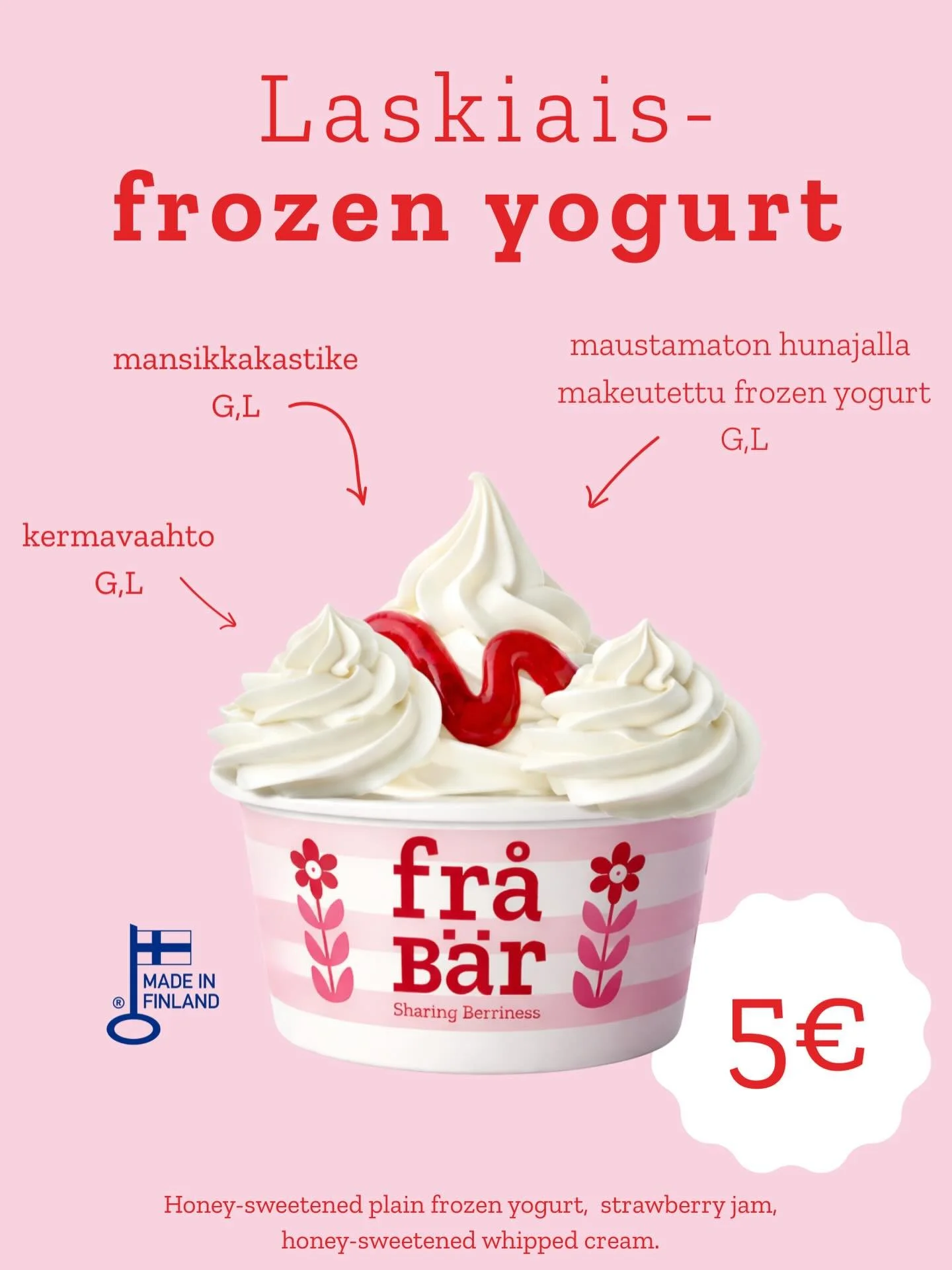 Laskiaisen viilein herkku on t&auml;&auml;ll&auml;🩷🍓

📍Kamppi E-taso

Saatavilla rajoitetun ajan 24.1-18.2.2026

#frozenyoghurt #kamppi #helsinki