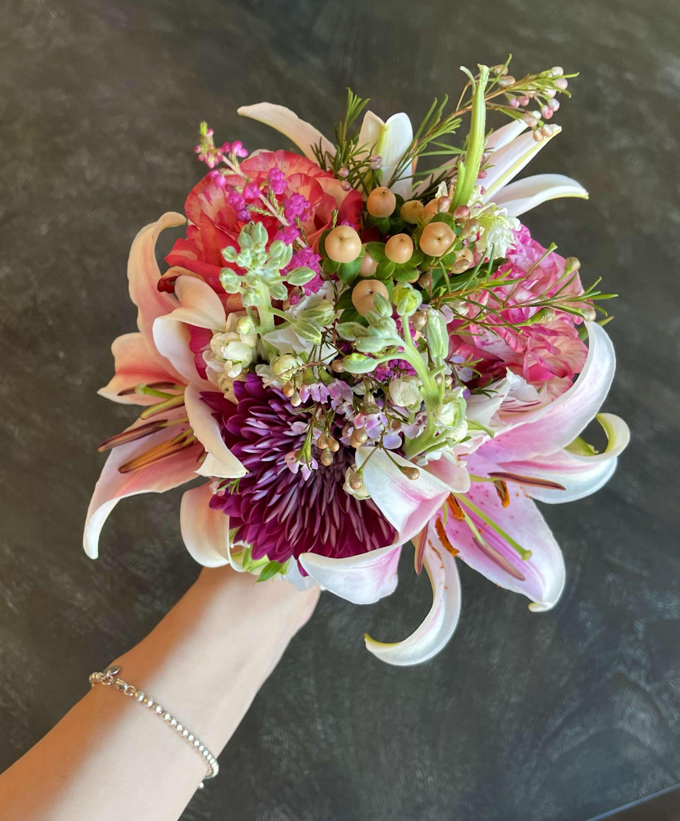 Hand-Tied Wedding Bouquet (upward angle) | 2024