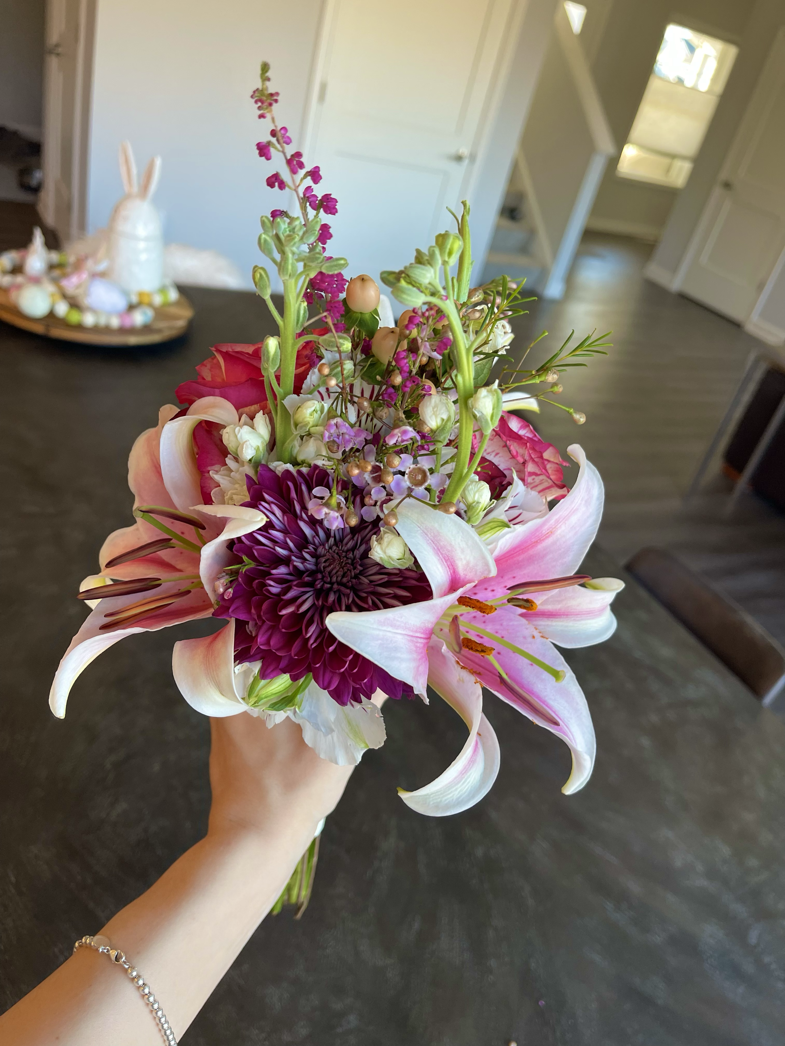 Hand-Tied Wedding Bouquet (side angle) | 2024