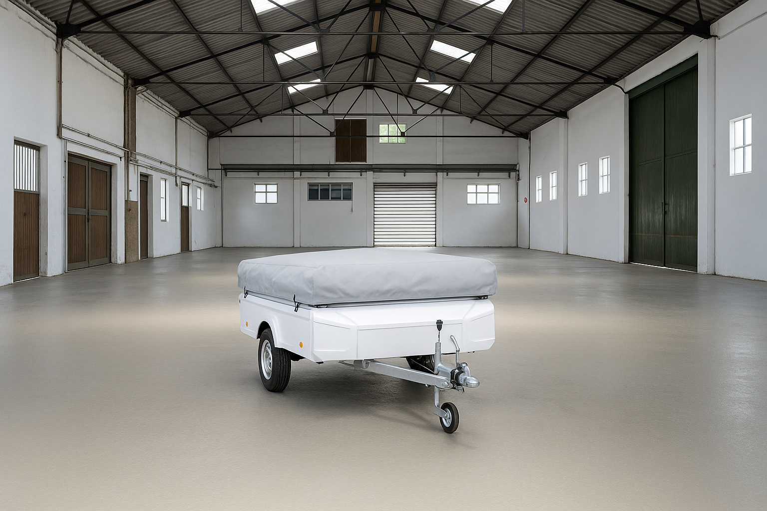 Caravan stalling / caravanstalling in Zeeland Paddock Plevier met vouwwagen in de stalling.