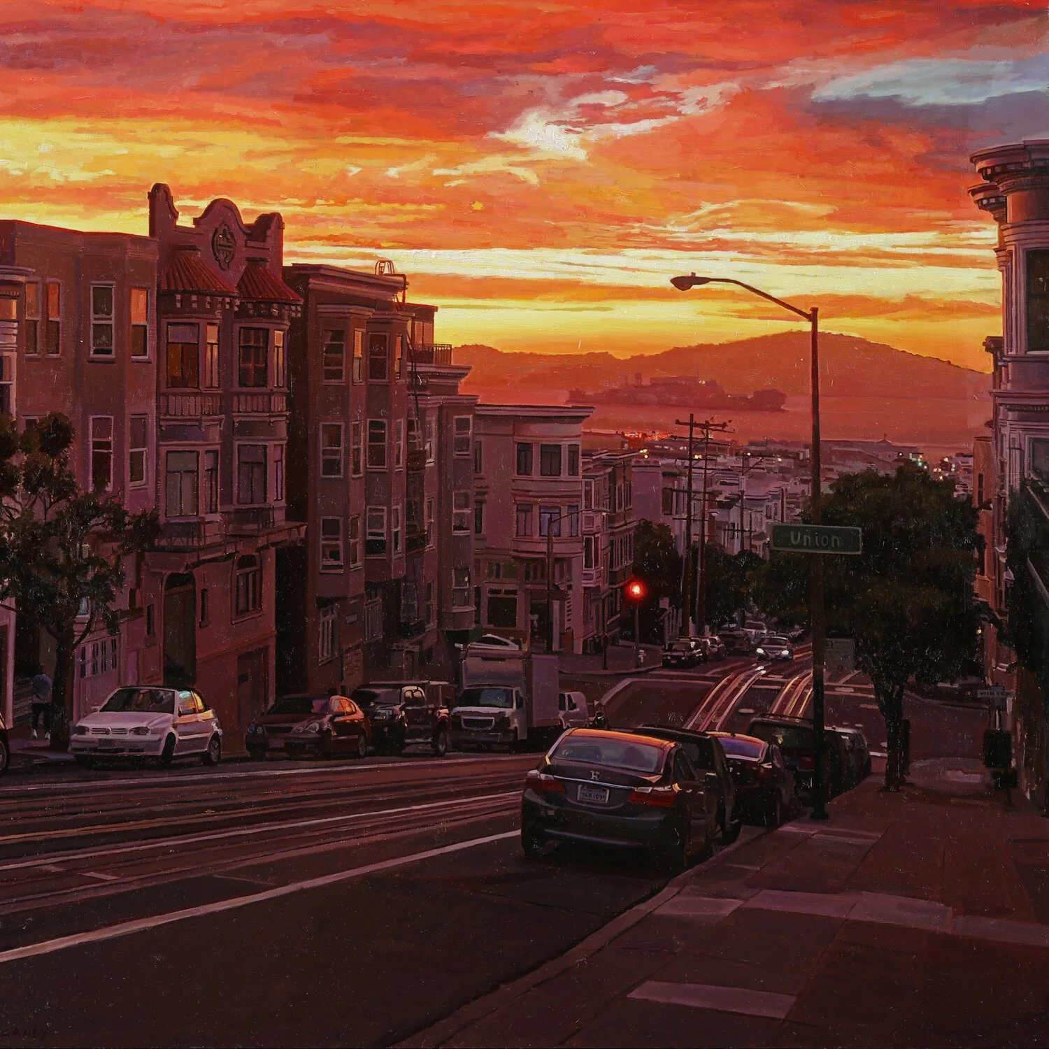  Sunset Over Union, oil on panel  Sold 