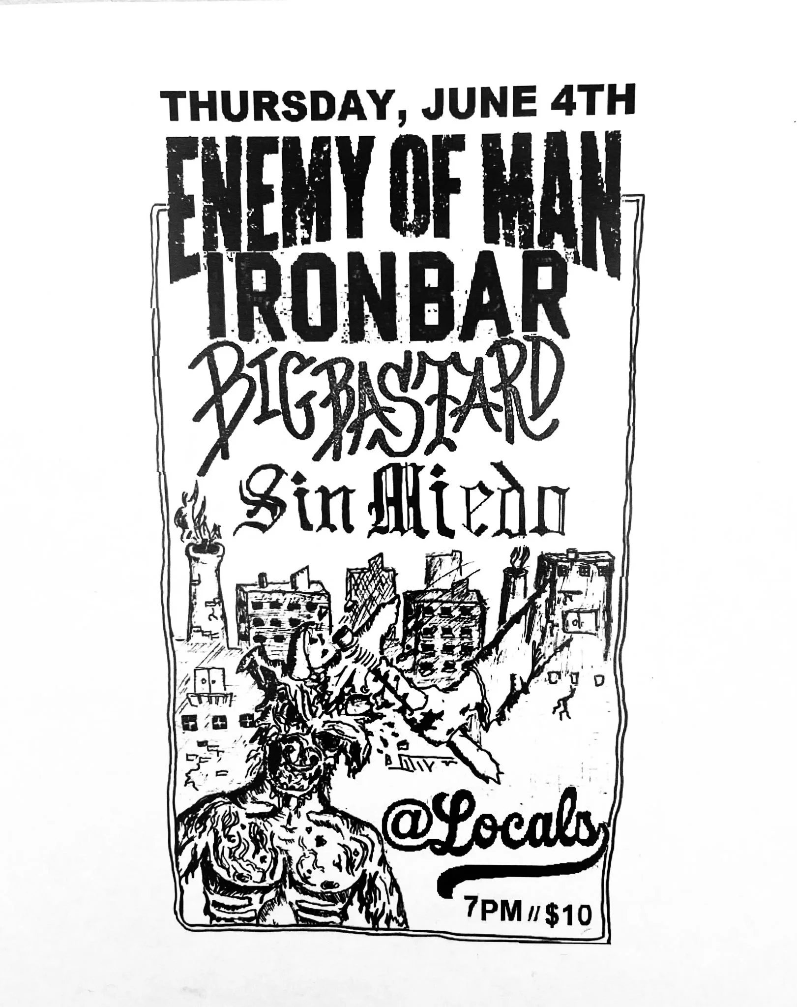 ⭐️ Tonight ⭐️

@enemyofmanhc @ironbarhc @bigbastard.band @sinmiedohatecrew 

Show 7pm 
Cover $10