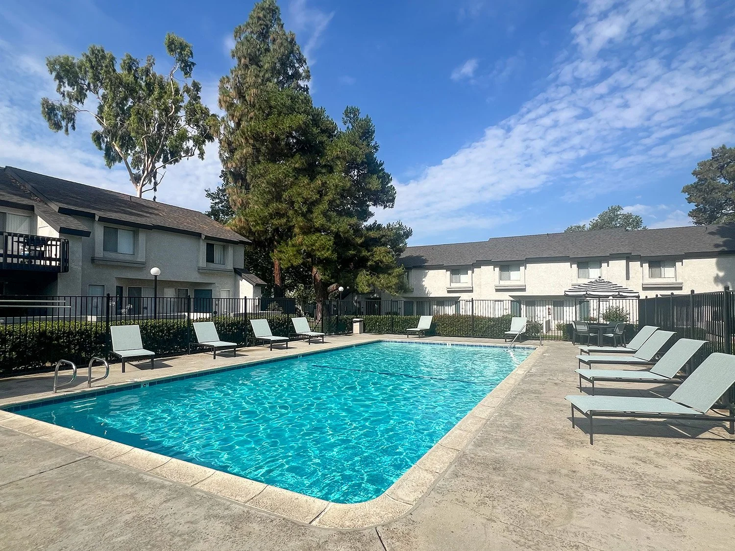  The sparkling swimming pool at Palm Village 