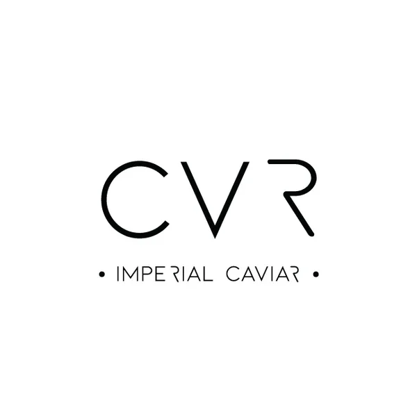 Logo for CVR Imperial Caviar with stylized text on a white background.