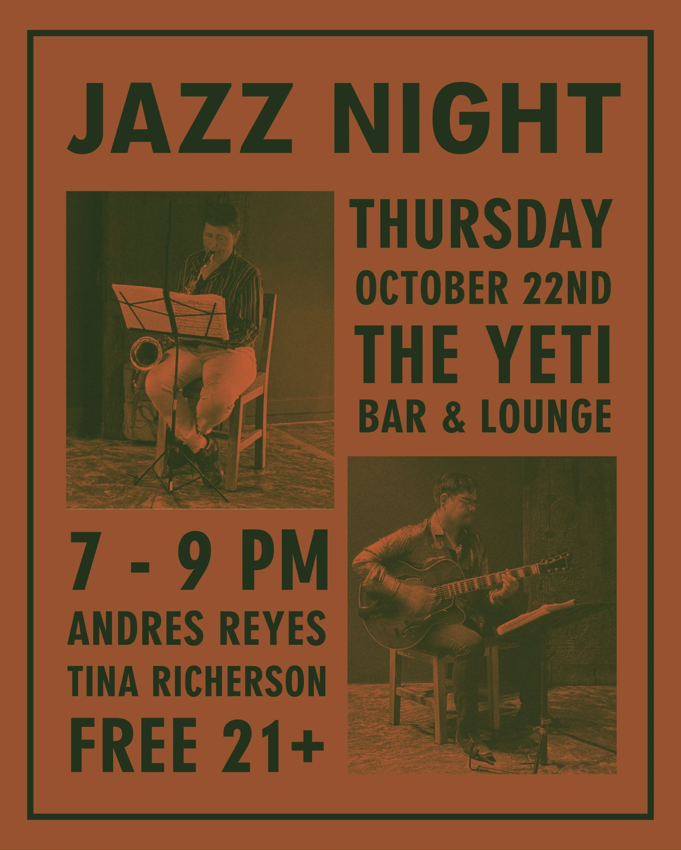 THEY&rsquo;RE BACK! Your fav Jazz Night duo returns this Thursday October 22nd from 7-9 for your listening pleasure 😌