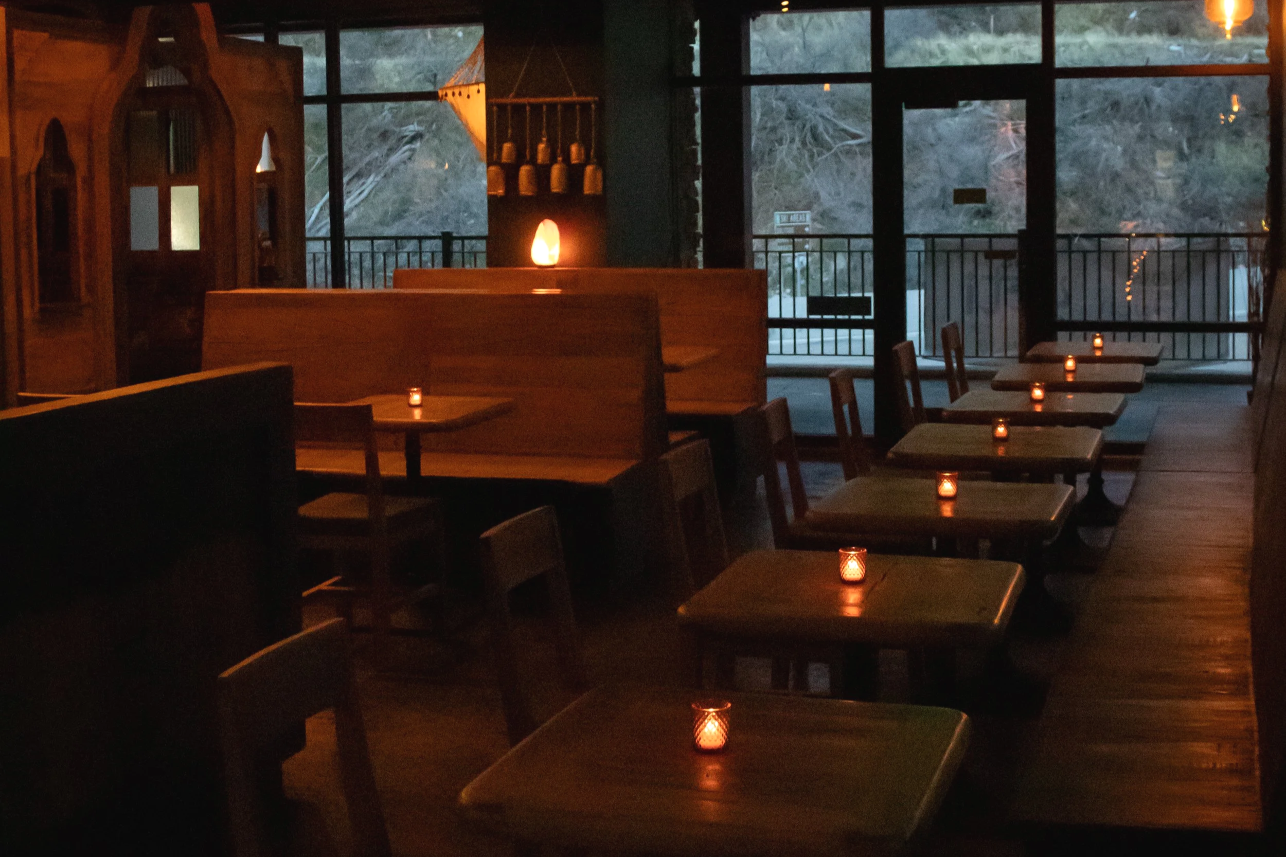 Cozy candle-lit event space at The Yeti Bar & Lounge in Cottonwood Heights.