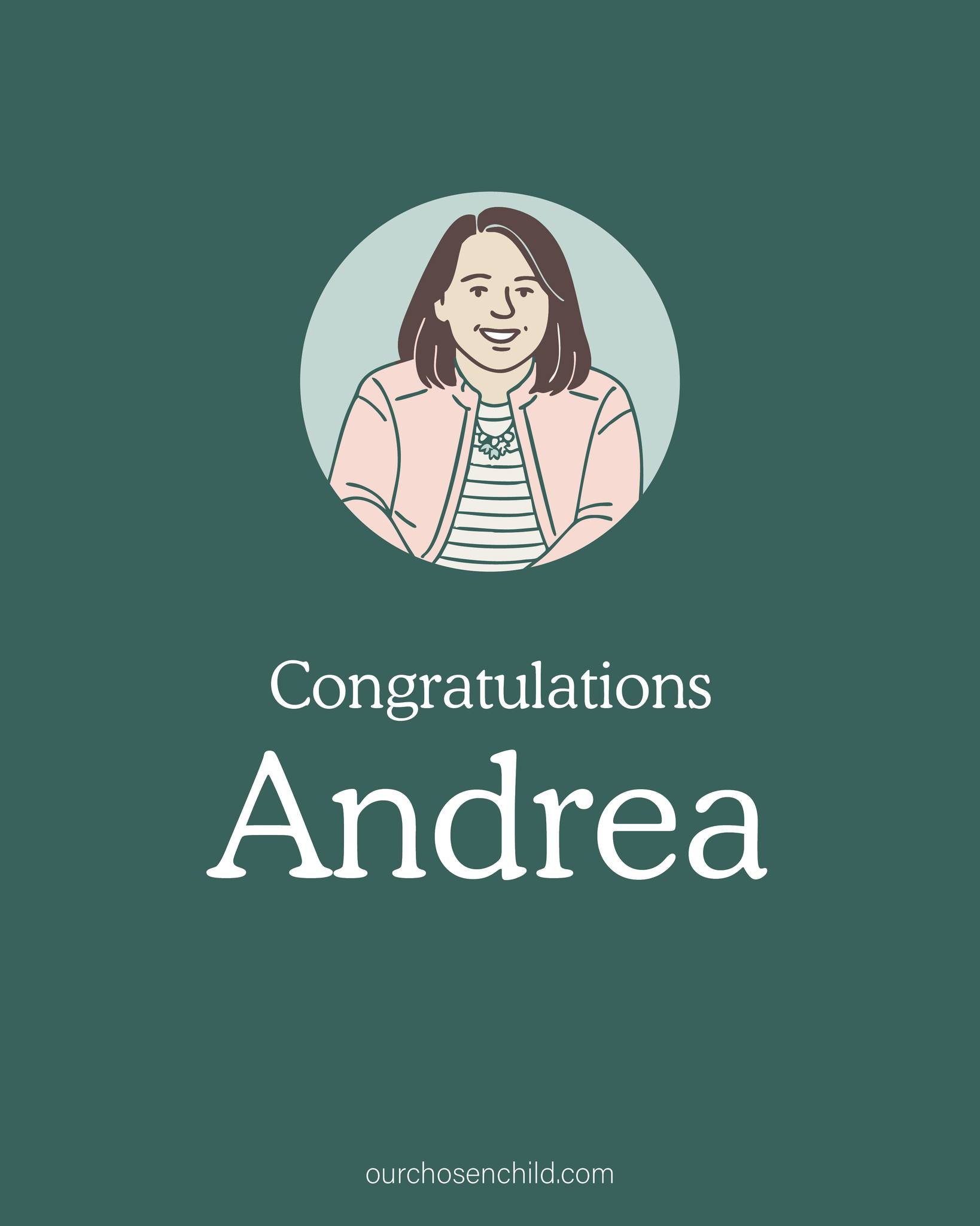 Join us in congratulating Andrea! Her story, shared through one of our profile books, helped build the connection that led her to welcoming a little one through adoption. We&rsquo;re celebrating this incredible milestone with her as she steps into mo