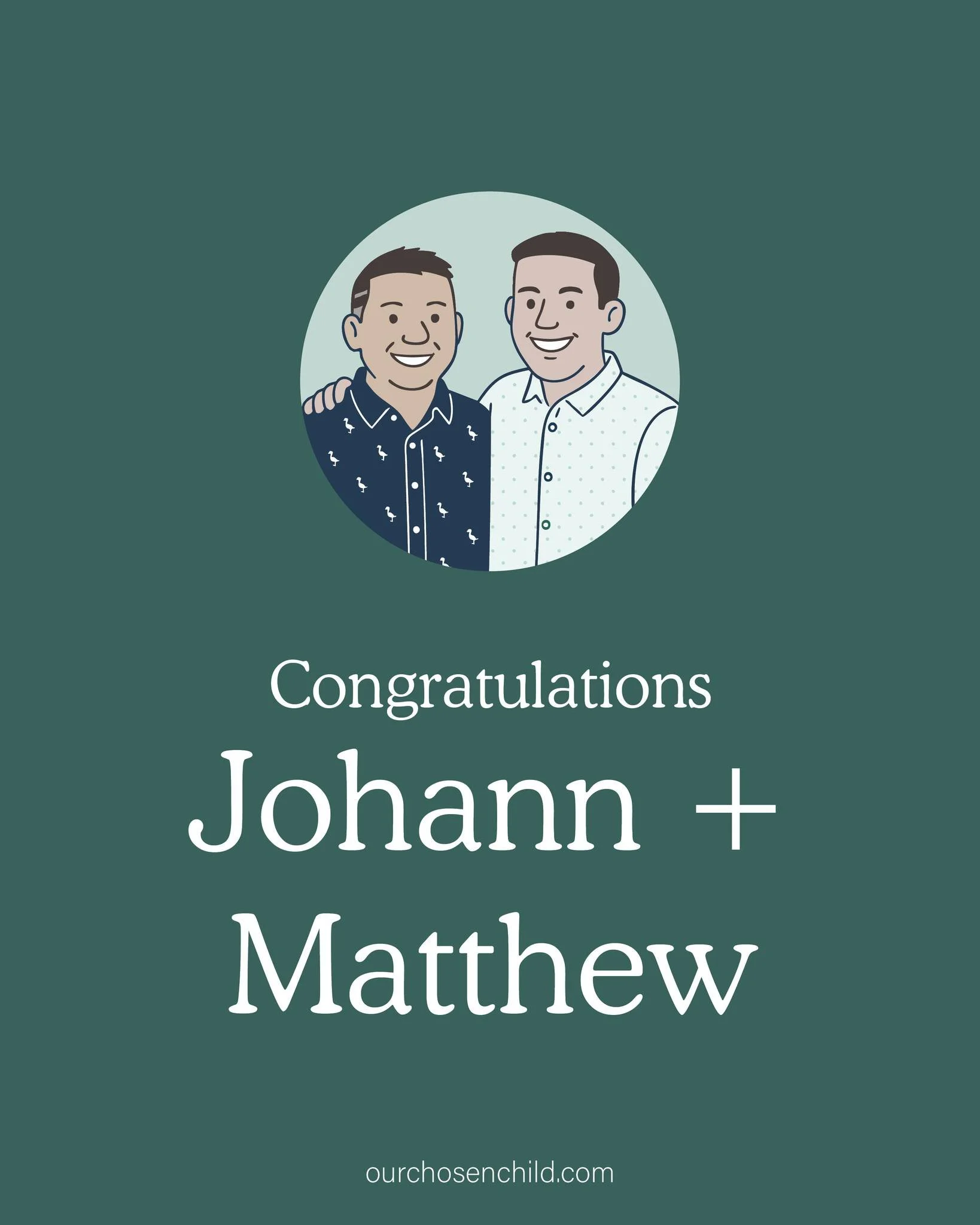 Congratulations to Johann and Matthew! We&rsquo;re truly overjoyed to celebrate their adoption with them. It&rsquo;s been an honor to play a small part in their journey, alongside the wonderful team at @rgadoption.  Here&rsquo;s to their beautiful ne