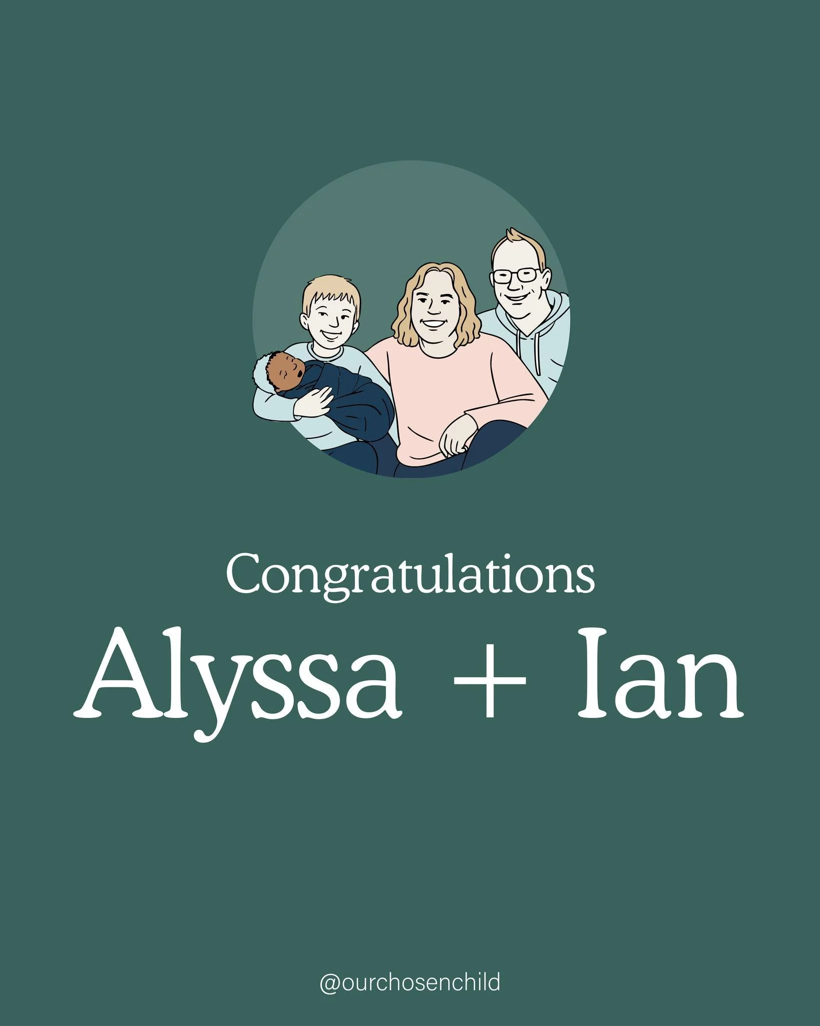 Congratulations to Alyssa and Ian on the beautiful addition to their family!

It has been such a joy to support them through their outreach with @@adoptabsc , including the creation of their online profile and adoption video. Seeing their story come 