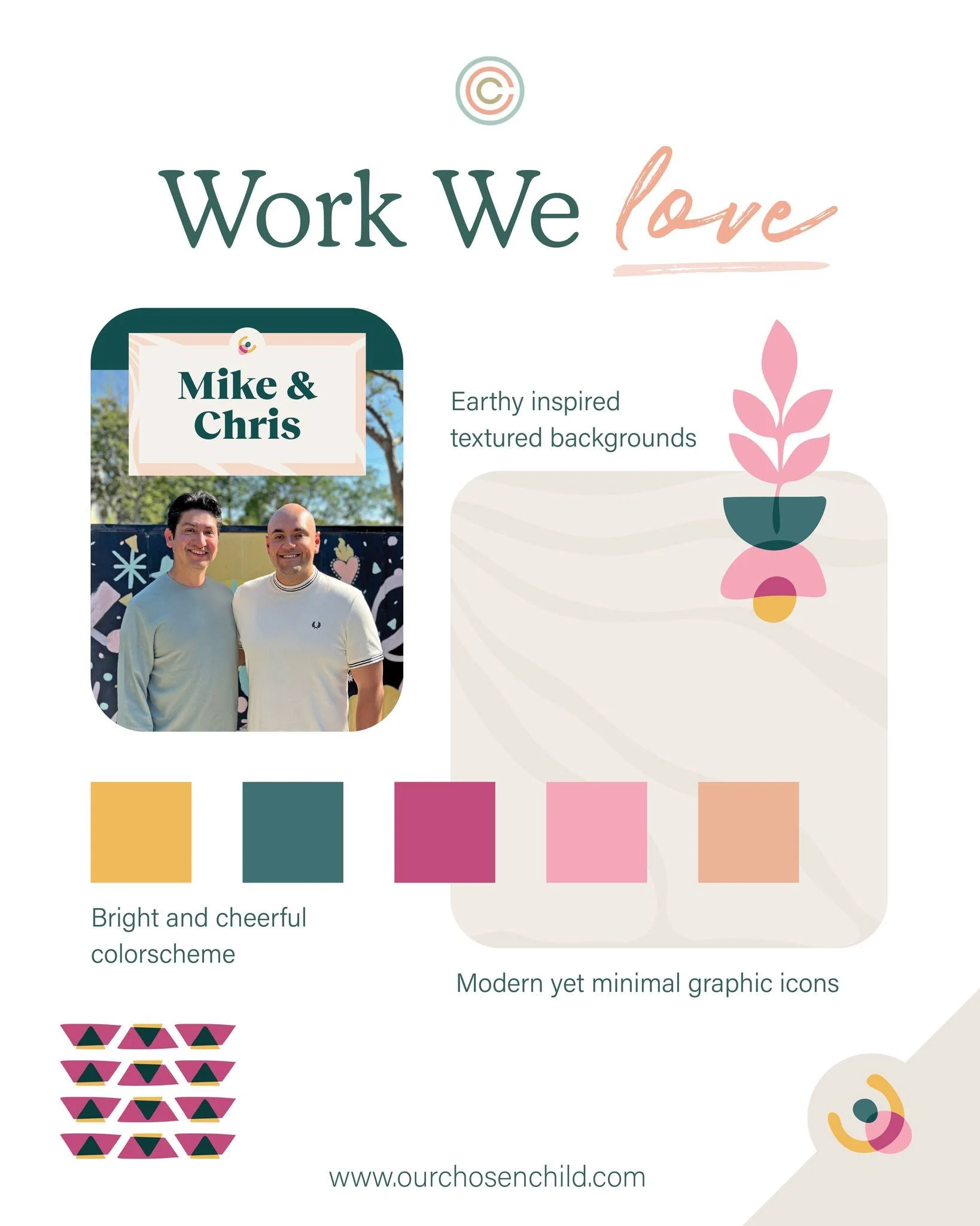 Work We Love Wednesday -  This week we&rsquo;re featuring Mike &amp; Chris and the profile we created for their work with @adopthelpadoptions 

Their design blends earthy, textured backgrounds with a bright and cheerful color palette, creating a look
