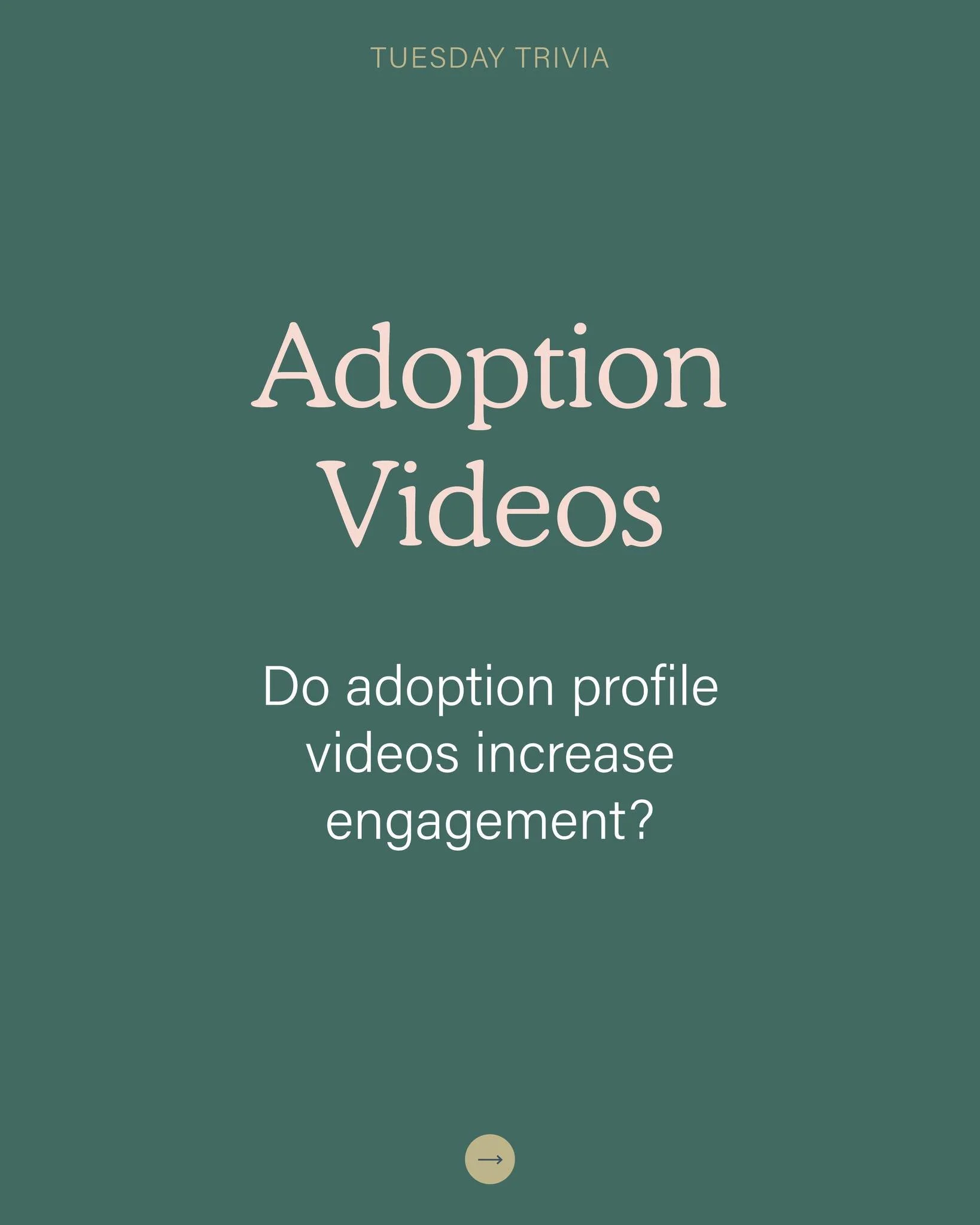 Do adoption profile videos increase engagement?

✅ C) Yes &mdash; significantly. Videos help families share their personalities, tell their story in their own voice, and create a deeper emotional connection that photos alone can&rsquo;t always captur