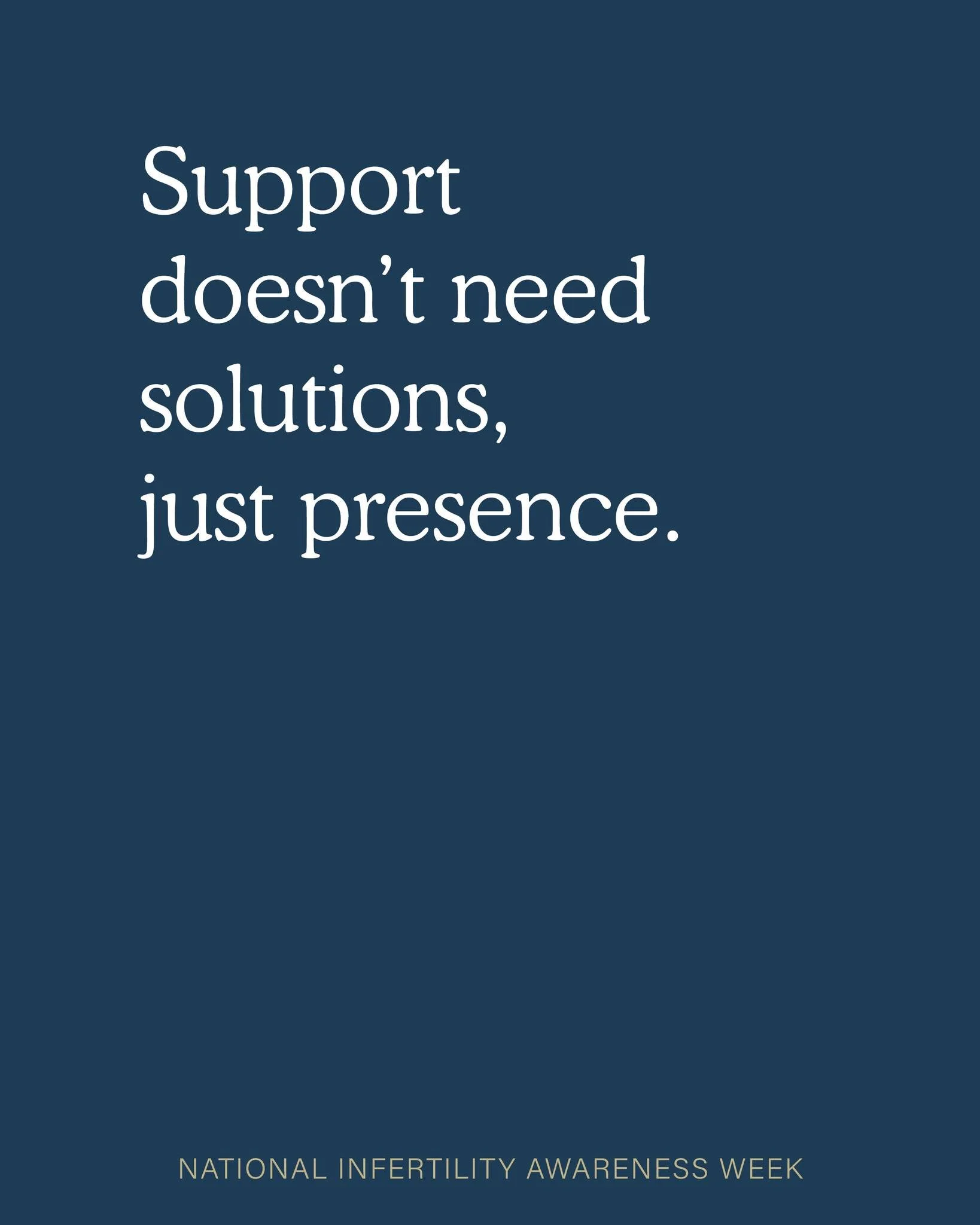 During National Infertility Awareness Week, let&rsquo;s talk about how we can better support one another 🤍

Sometimes support looks like:
 &bull; Listening without fixing
 &bull; Checking in without expectations
 &bull; Respecting privacy and bounda