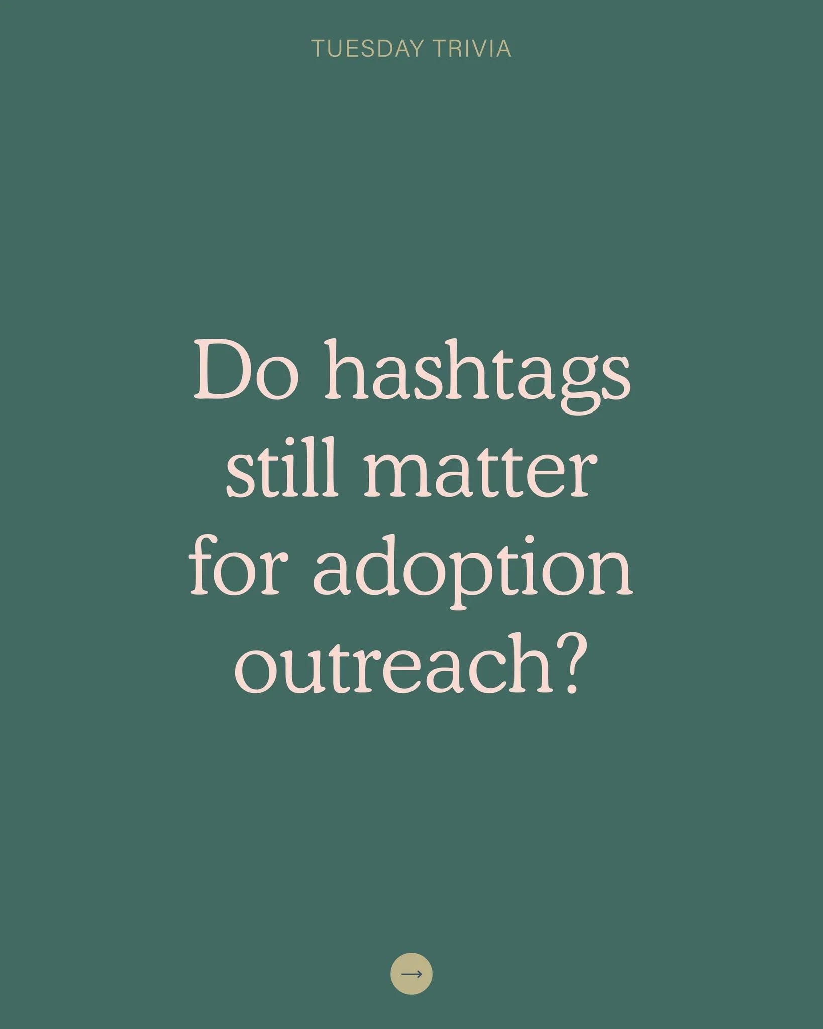 When it comes to adoption outreach, even the smallest details, like hashtags, can make a big difference.

Take a guess, then swipe to learn how we help families get seen by the right people!

#AdoptionAwareness #WaitingFamily #AdoptionCommunity