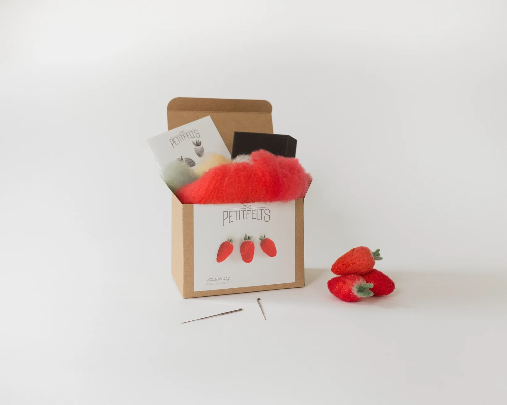 Strawberry felt maker kit.  Deliciously wool.