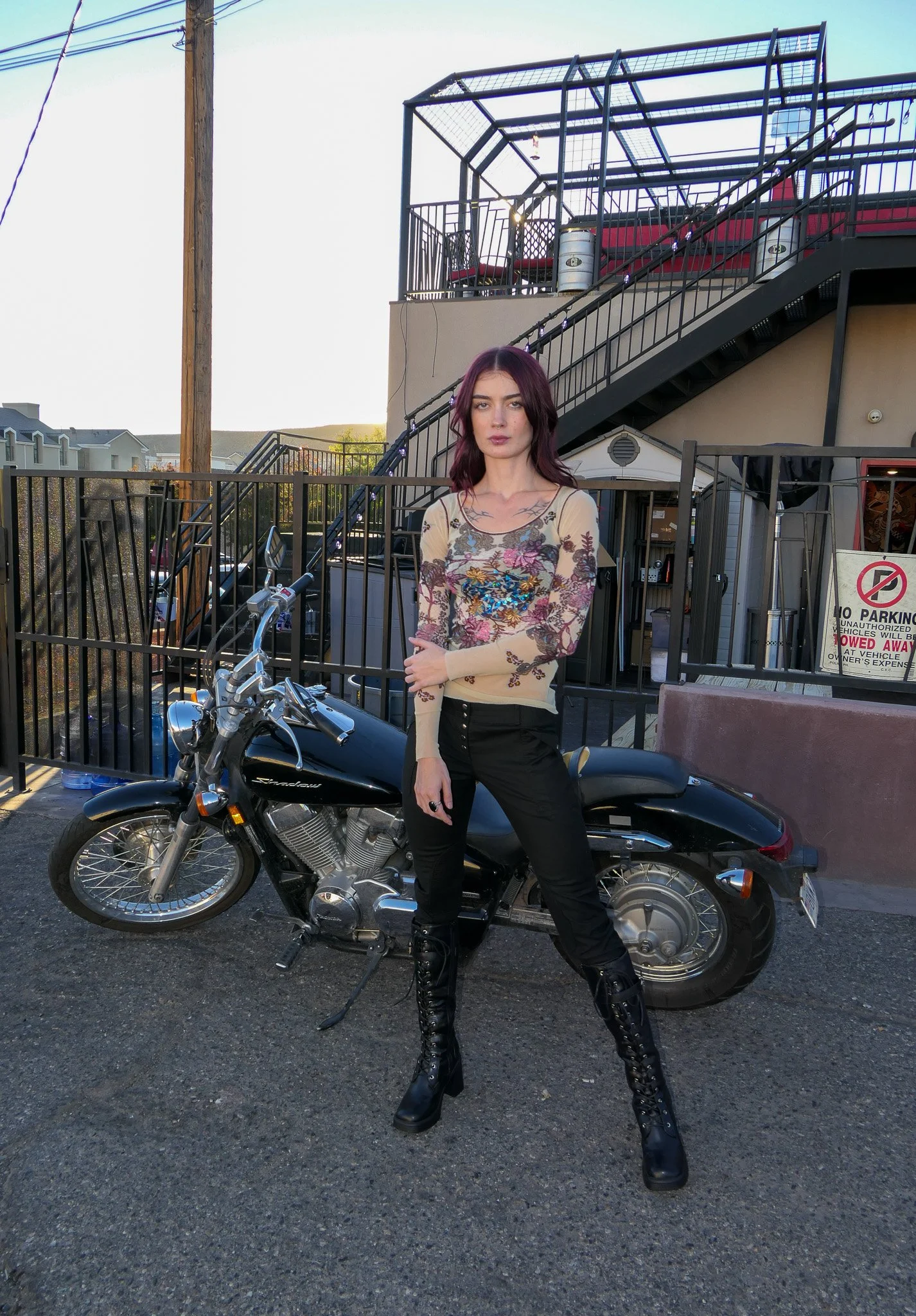 Vintage ’90s JPG Fuzzi top, vintage Y2K Tara Jarmon jodhpur pants
