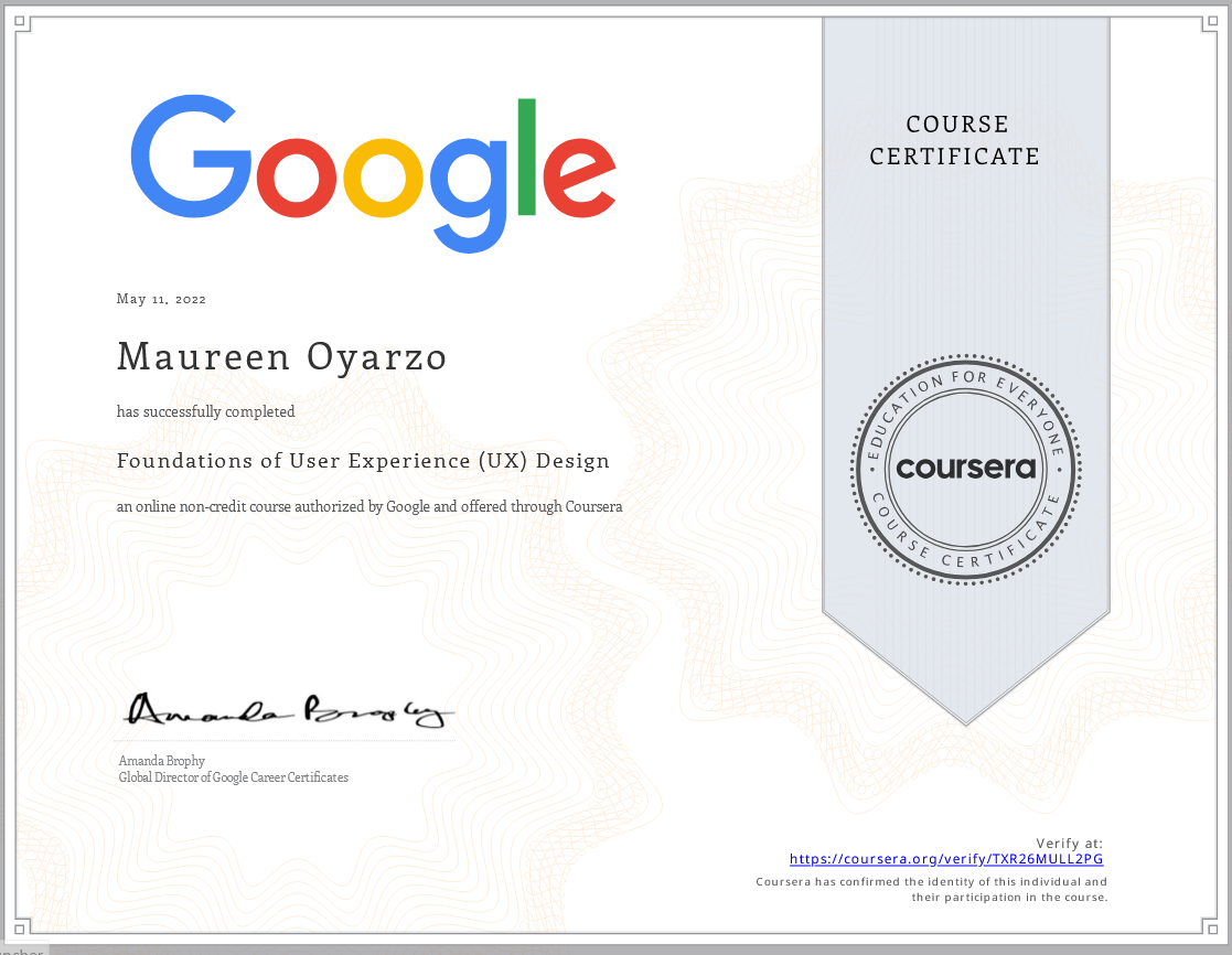 Google User Experience Design Foundations 2022