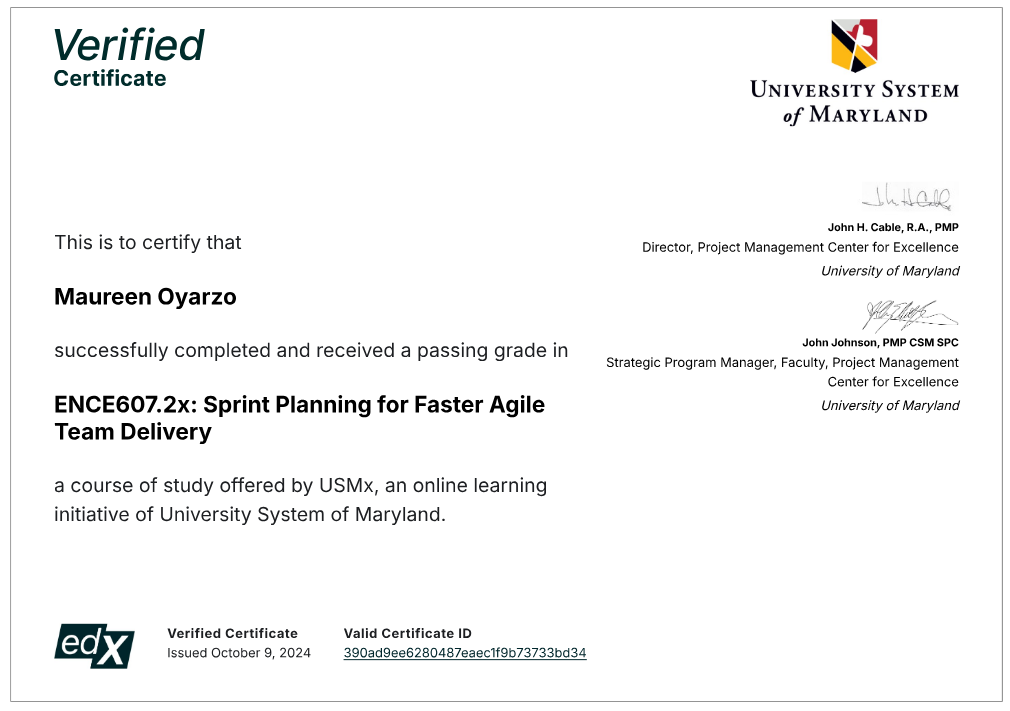 University System of Maryland Sprint Planning for Faster Agile Team Delivery 2024